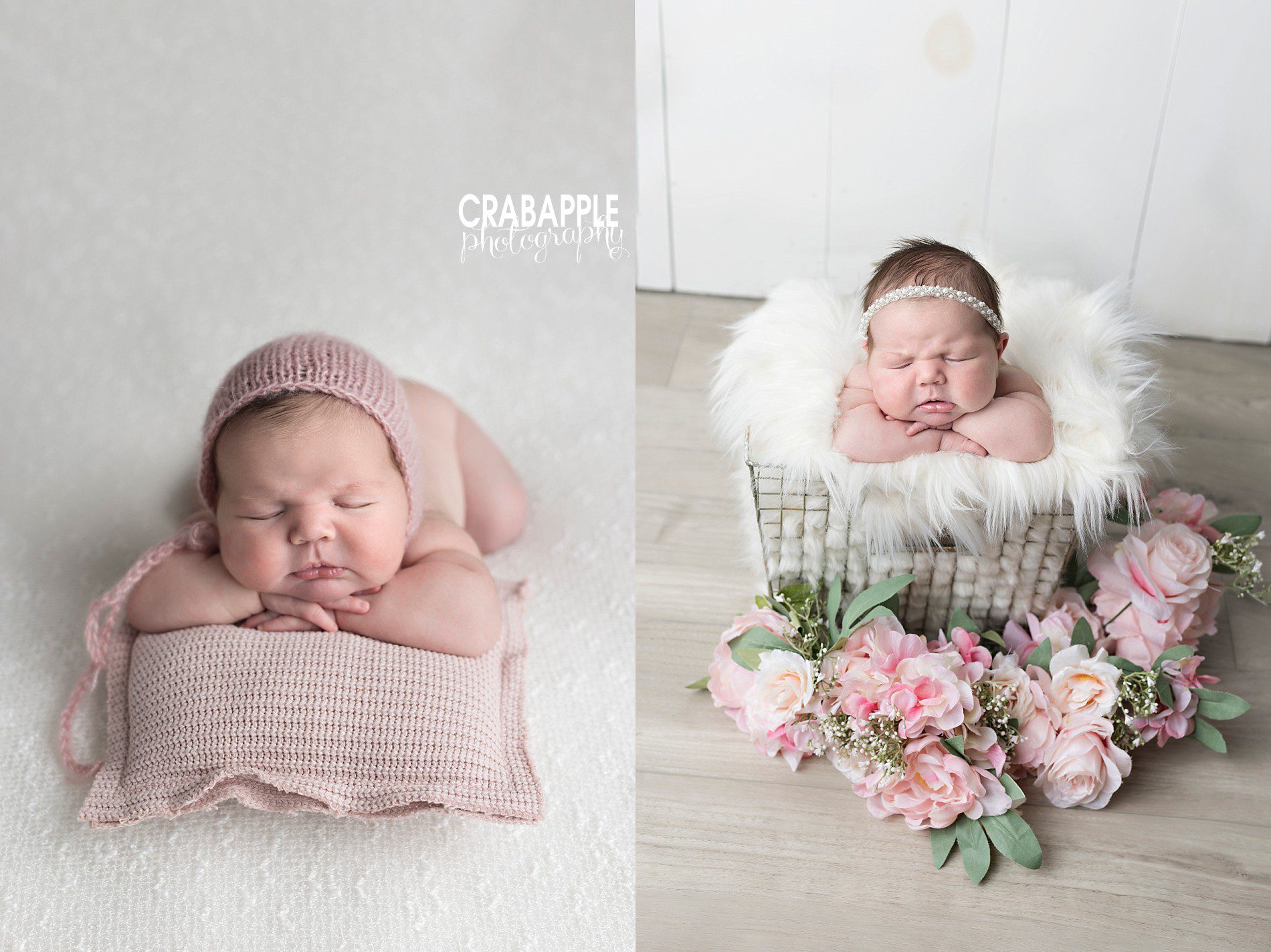 ideas for newborn photos using pink
