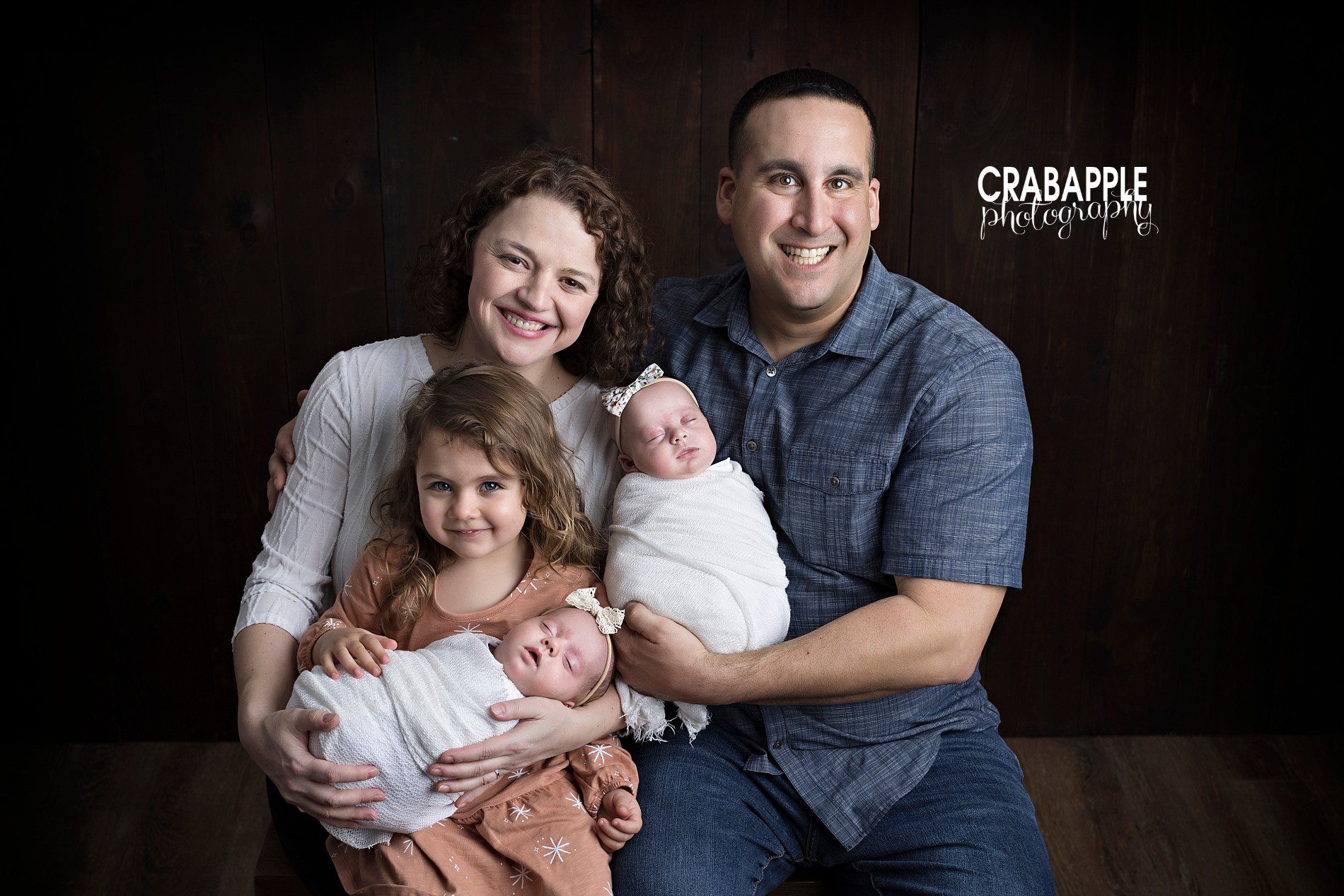 family photos with newborn twins