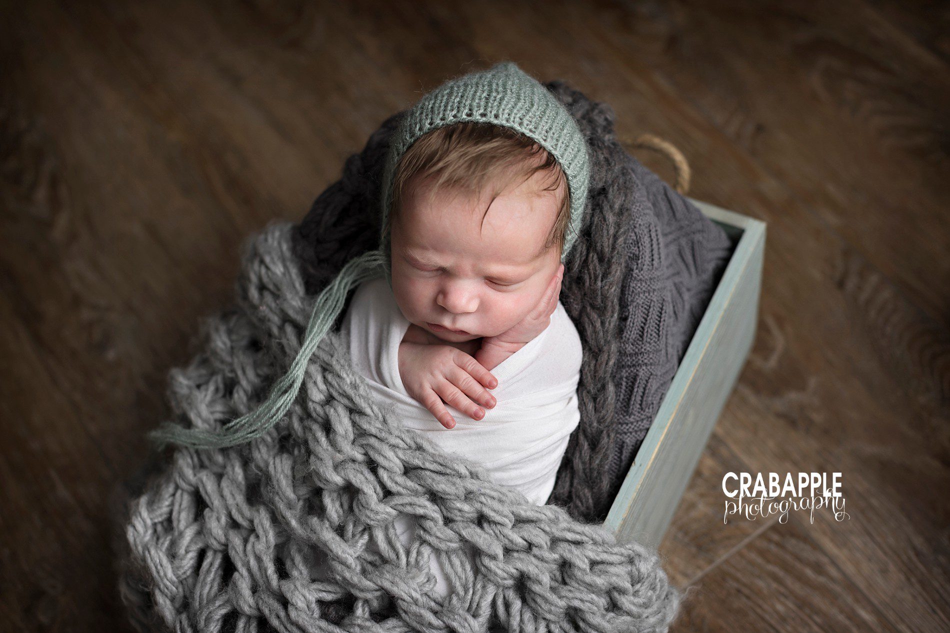 using gray in newborn photos for boys