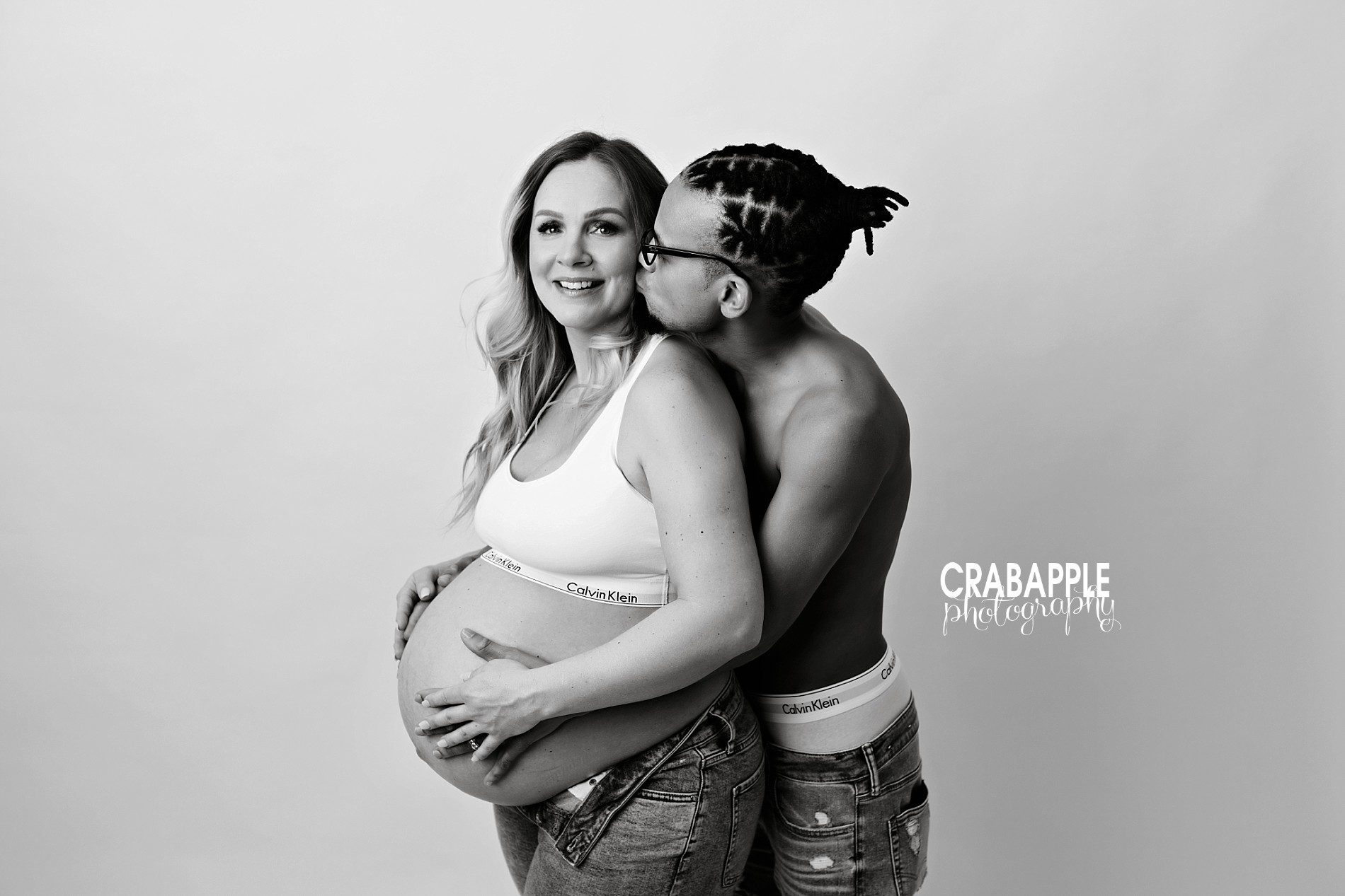couples maternity portraits with calvin klein
