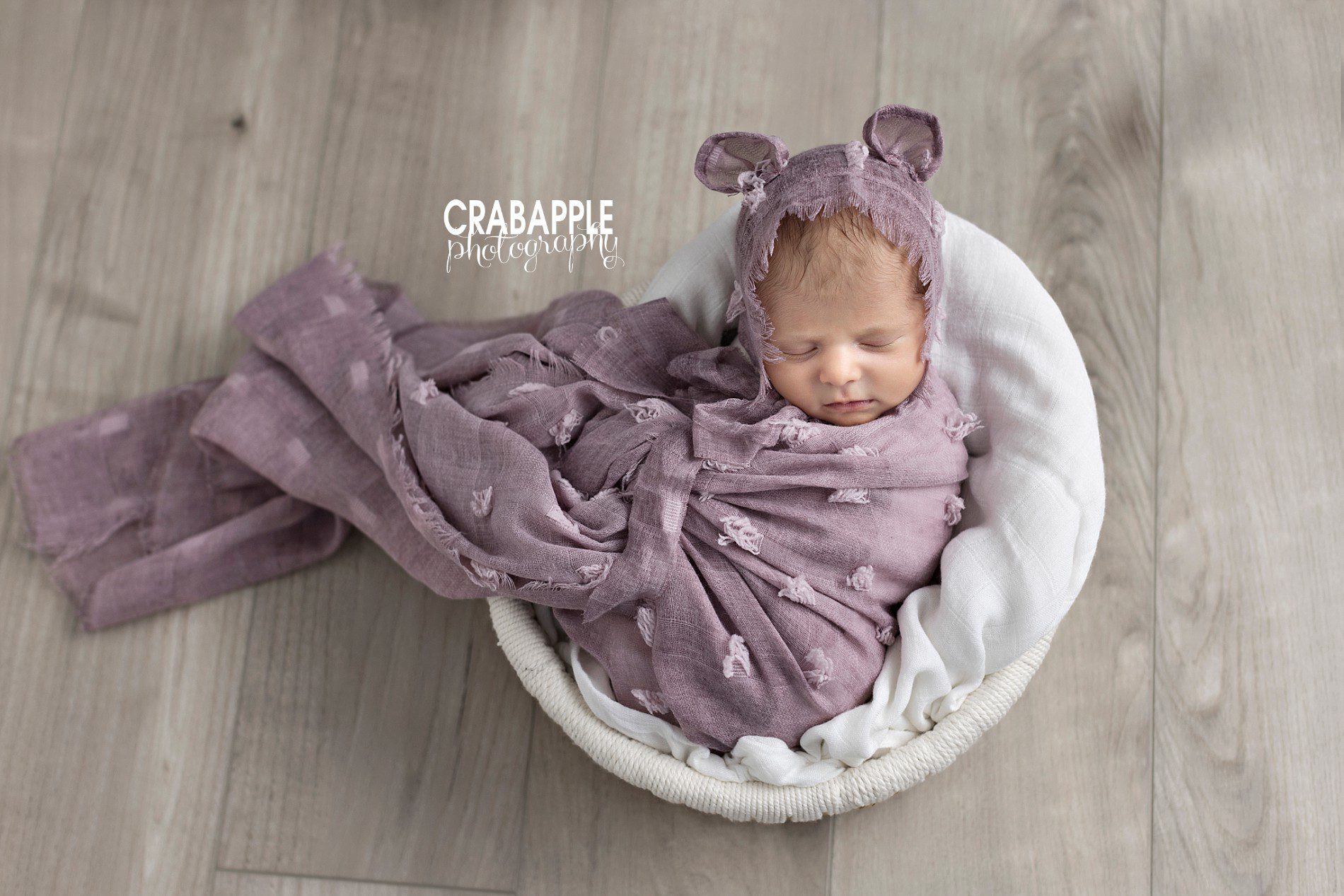light purple newborn photos