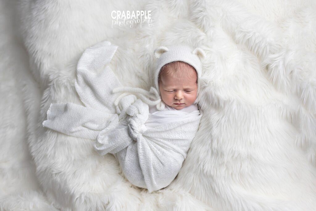 all white newborn photo styling ideas