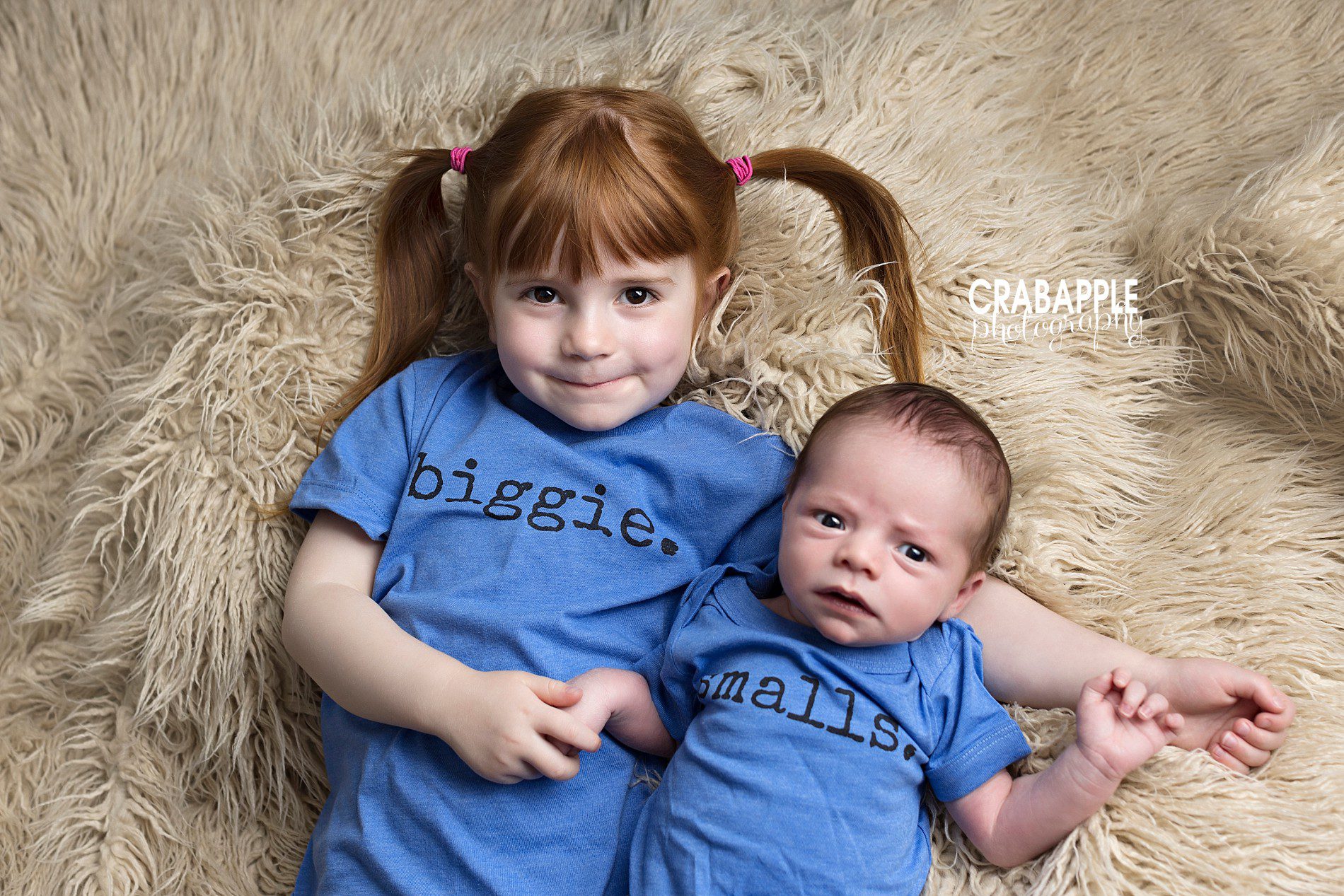 biggie and smalls shirts for newborn photos and sibling