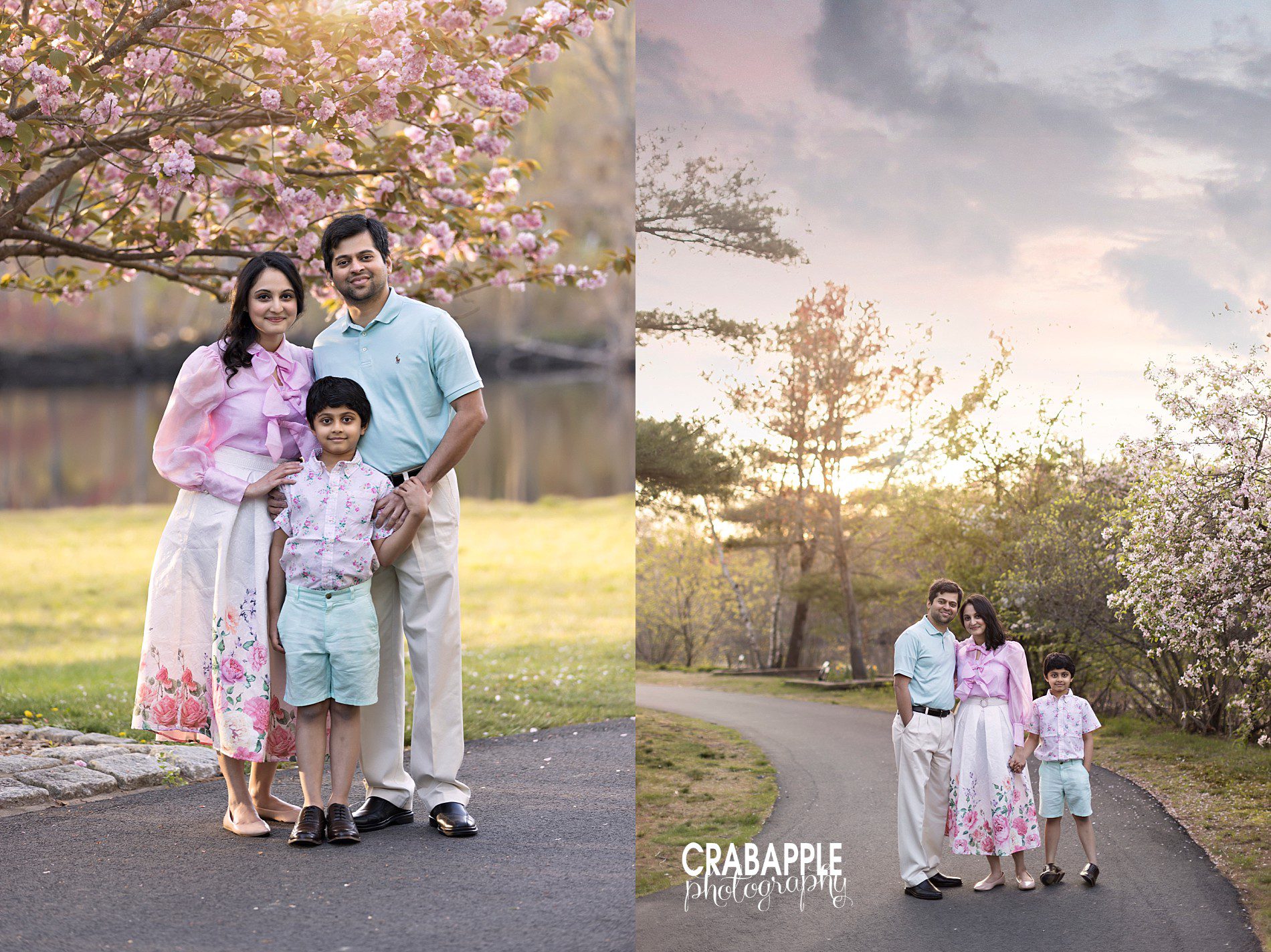 sunset family photos spring