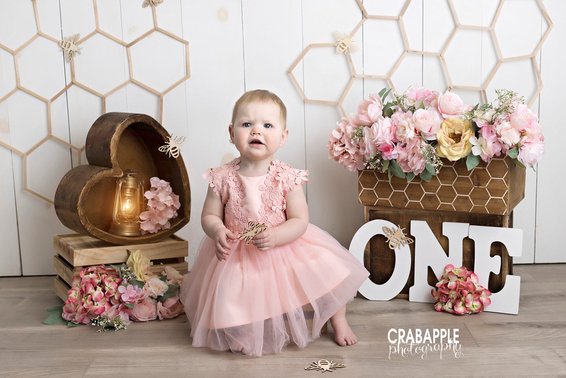 floral first birthday portraits