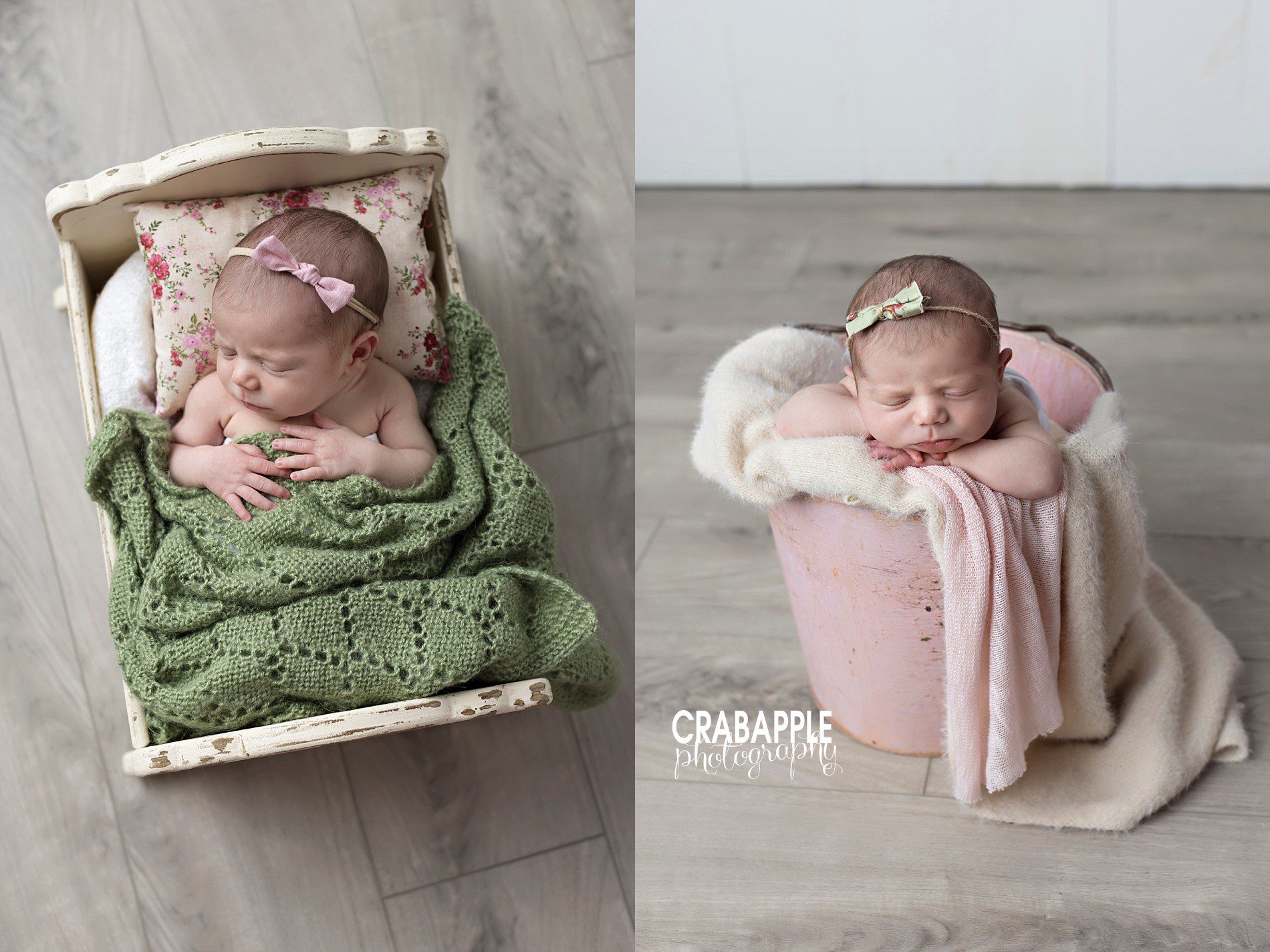 pretty, feminine newborn portrait ideas for girls