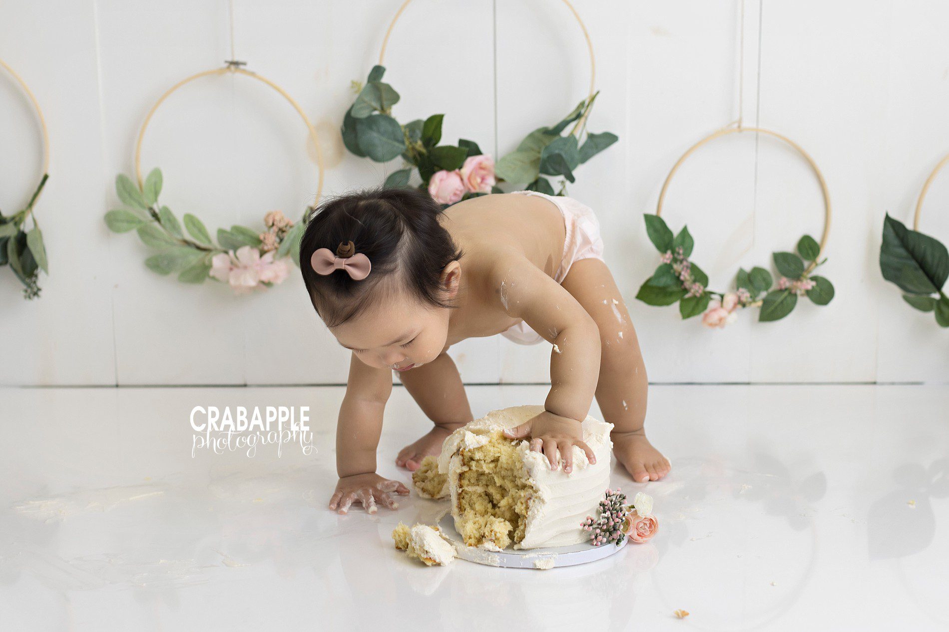 first birthday cake smash baby photos