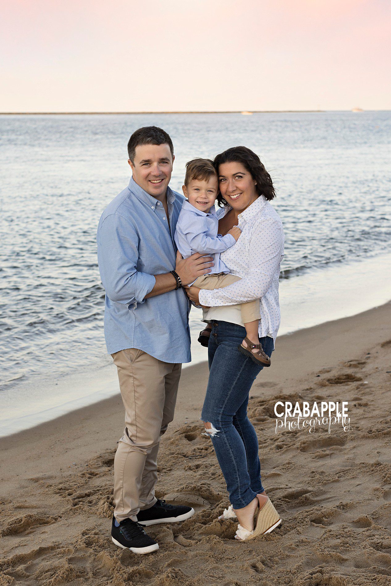 family photos on the beach