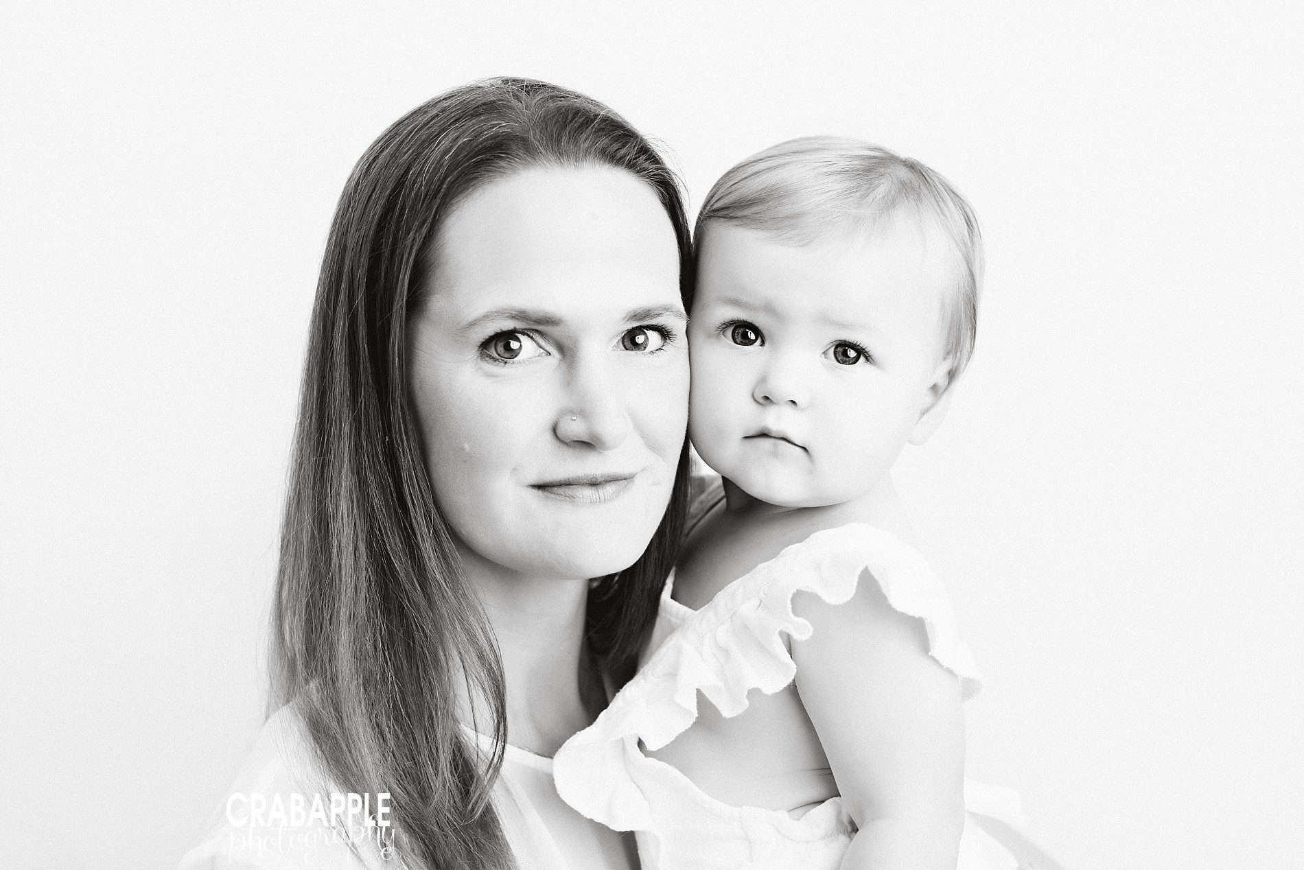 high key portraits baby and mother