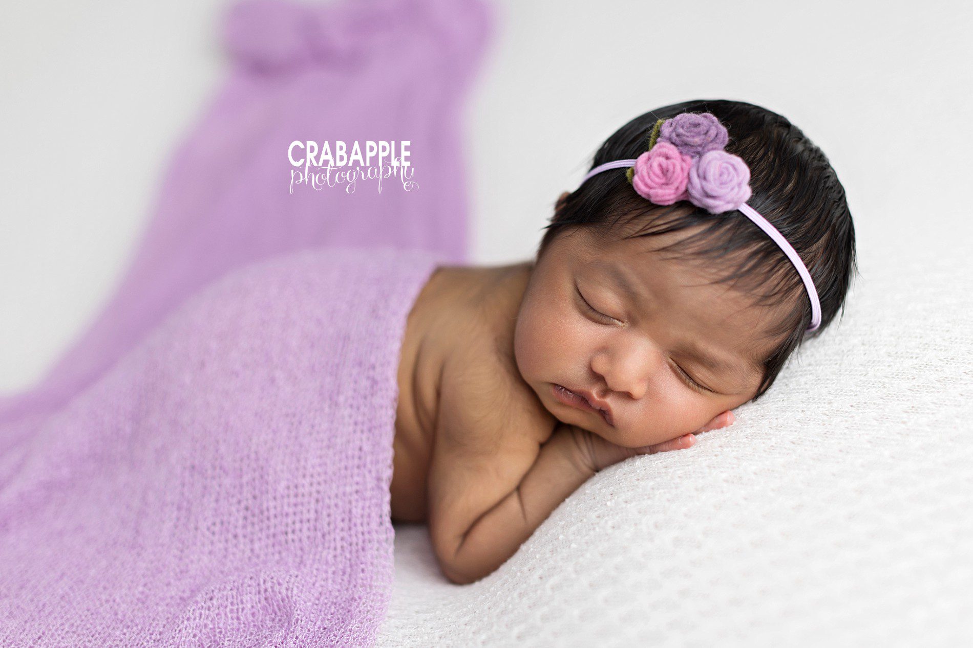 purple newborn photo styling ideas