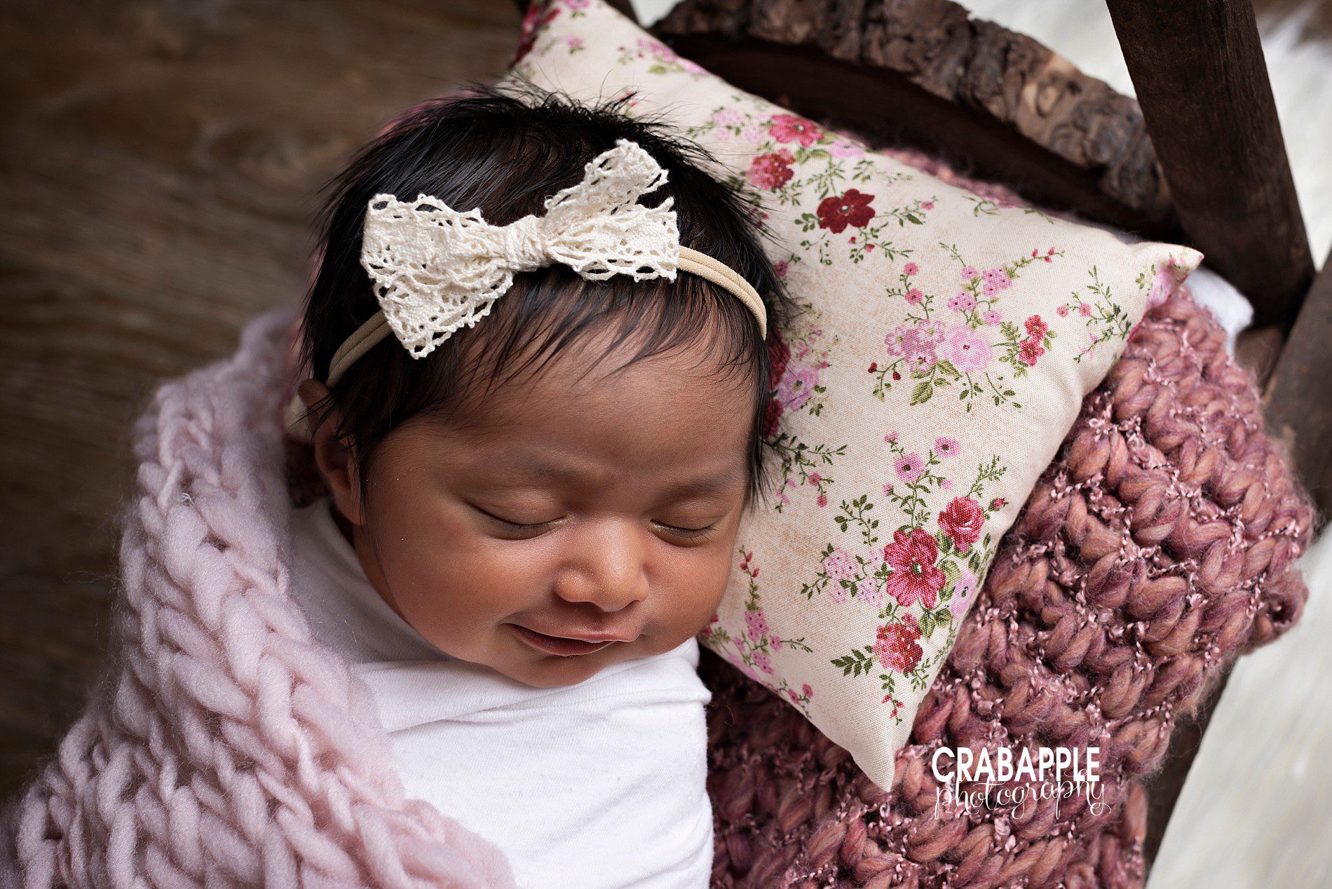floral and pink newborn photo ideas
