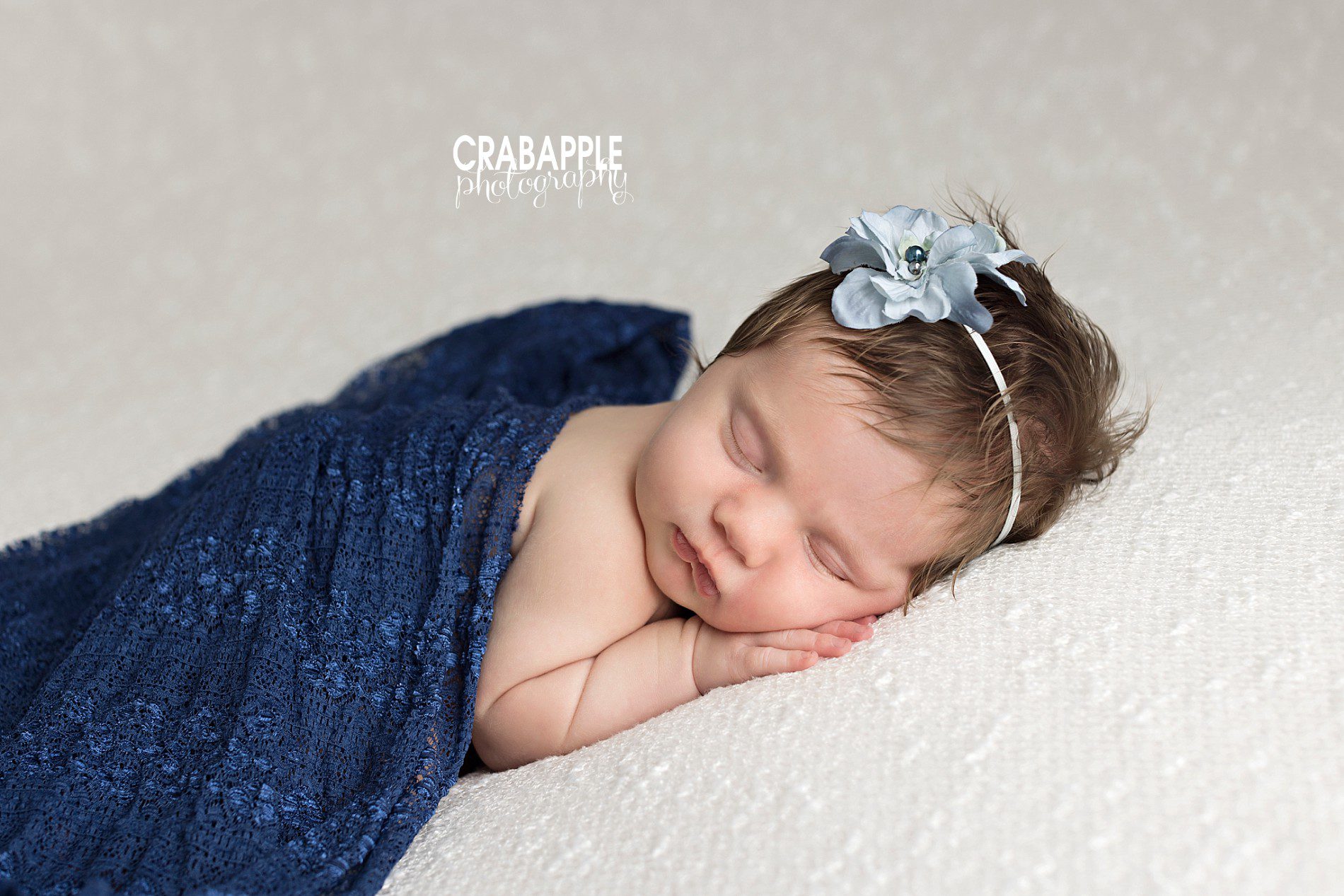 using blue in newborn photos for girls