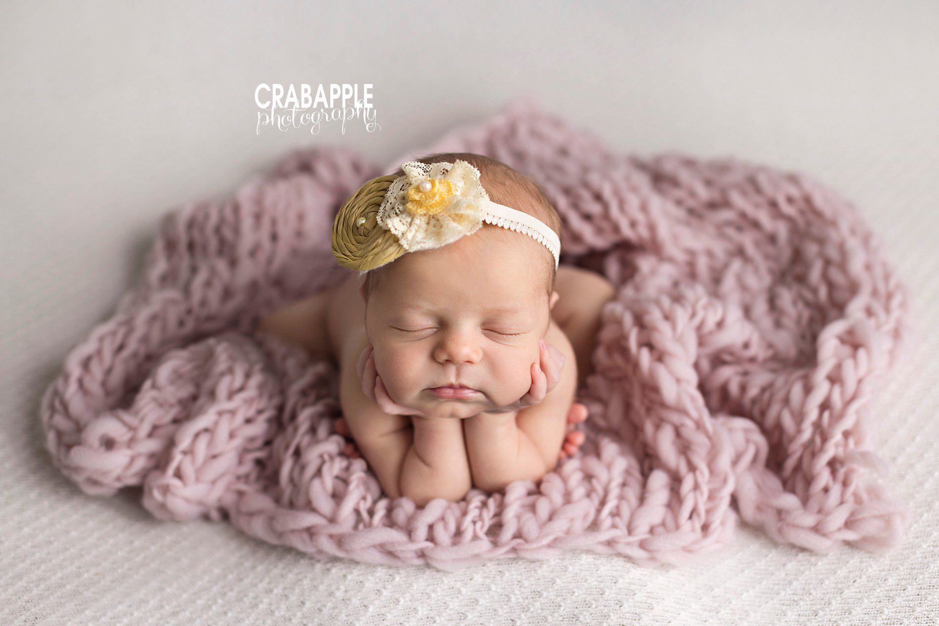 lilac newborn photos for girls