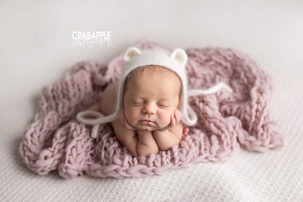 using lilac in newborn photos for girls