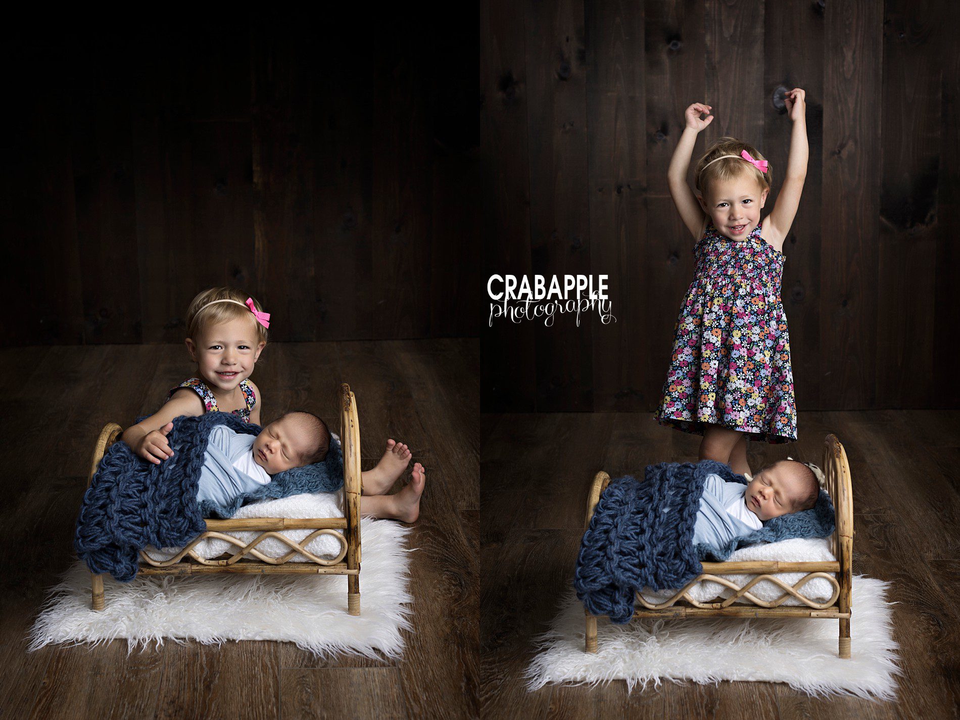 newborn sibling photo ideas with prop