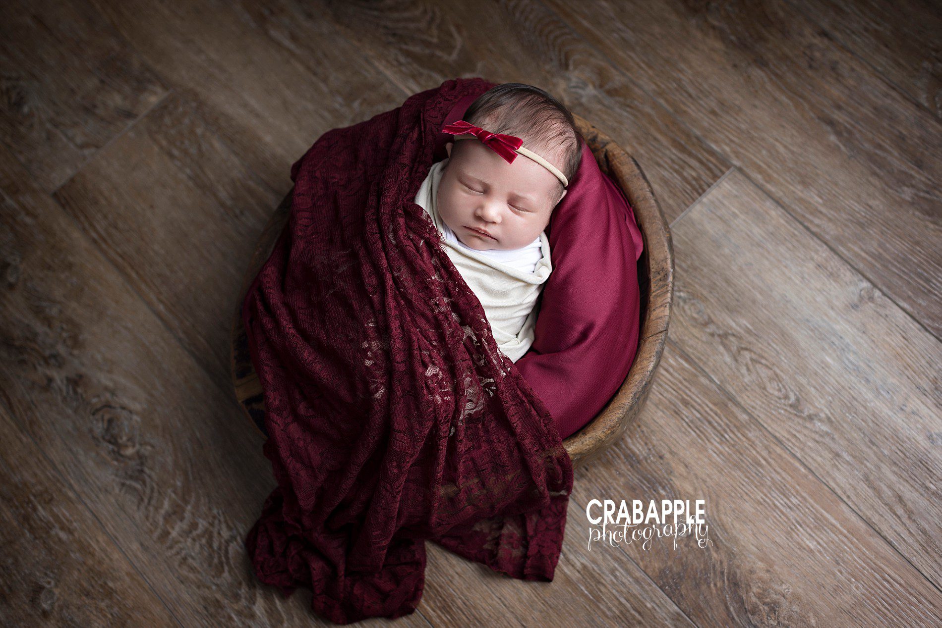 dark red newborn photos