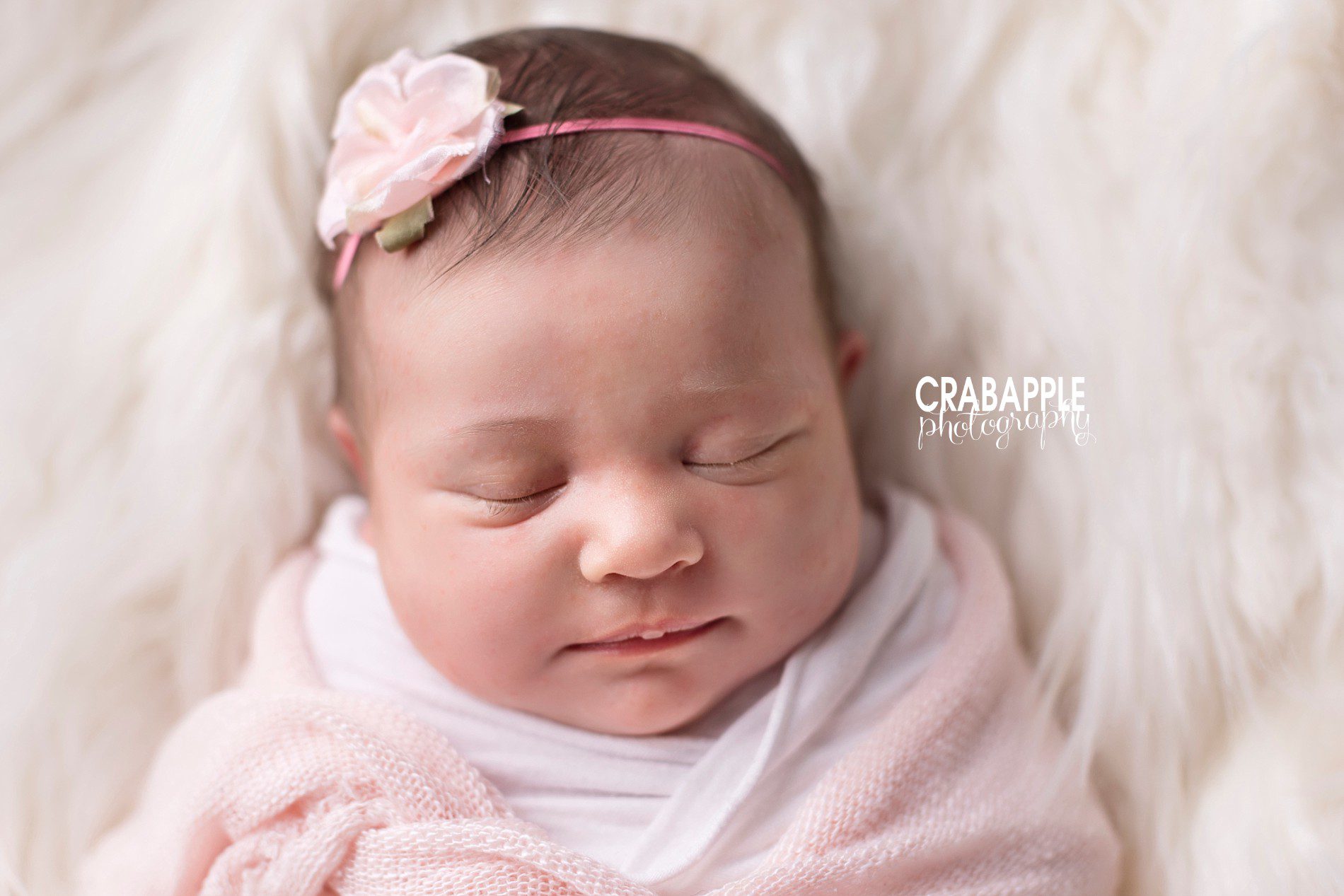 light pink newborn photos for girls