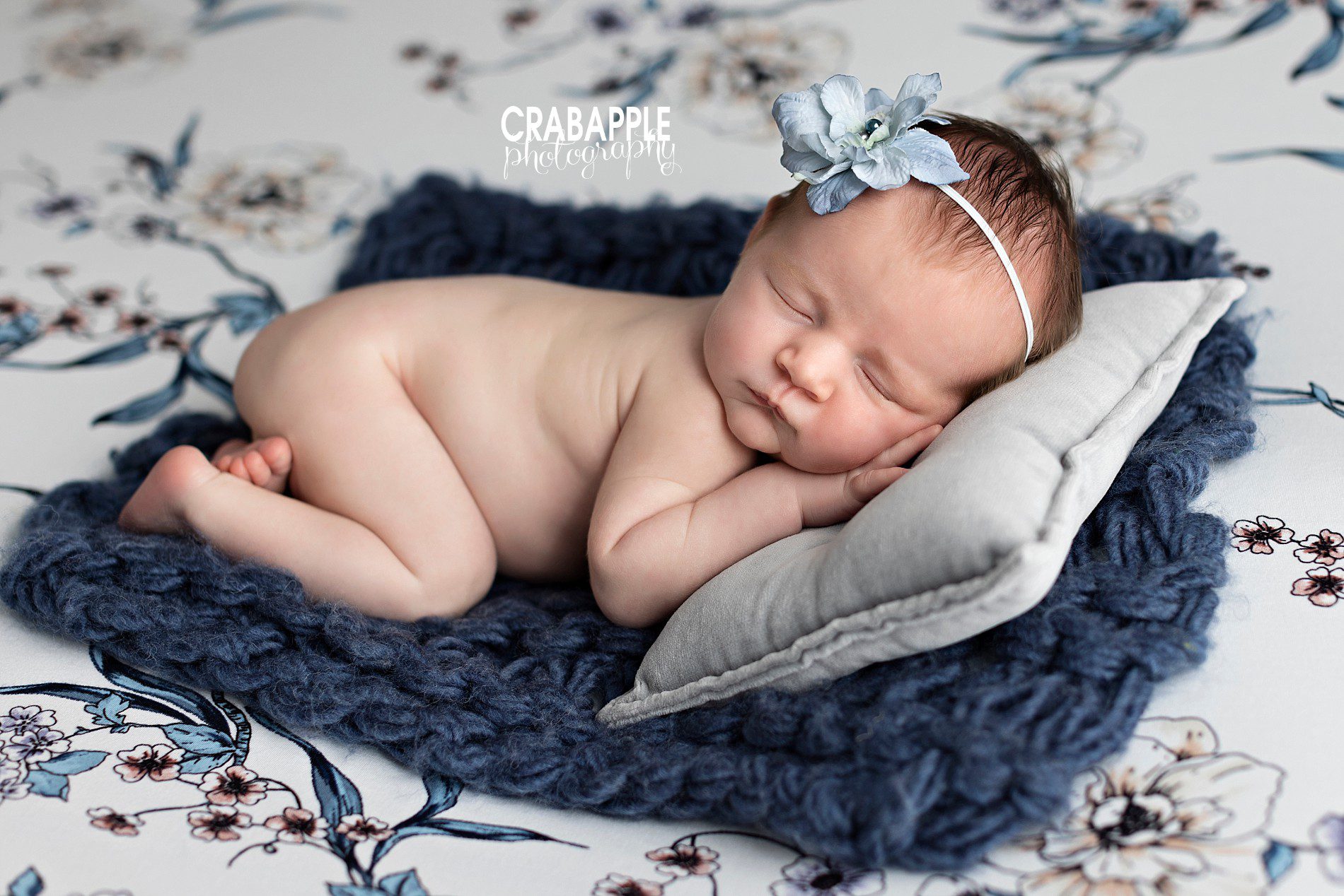 blue newborn portraits for girls