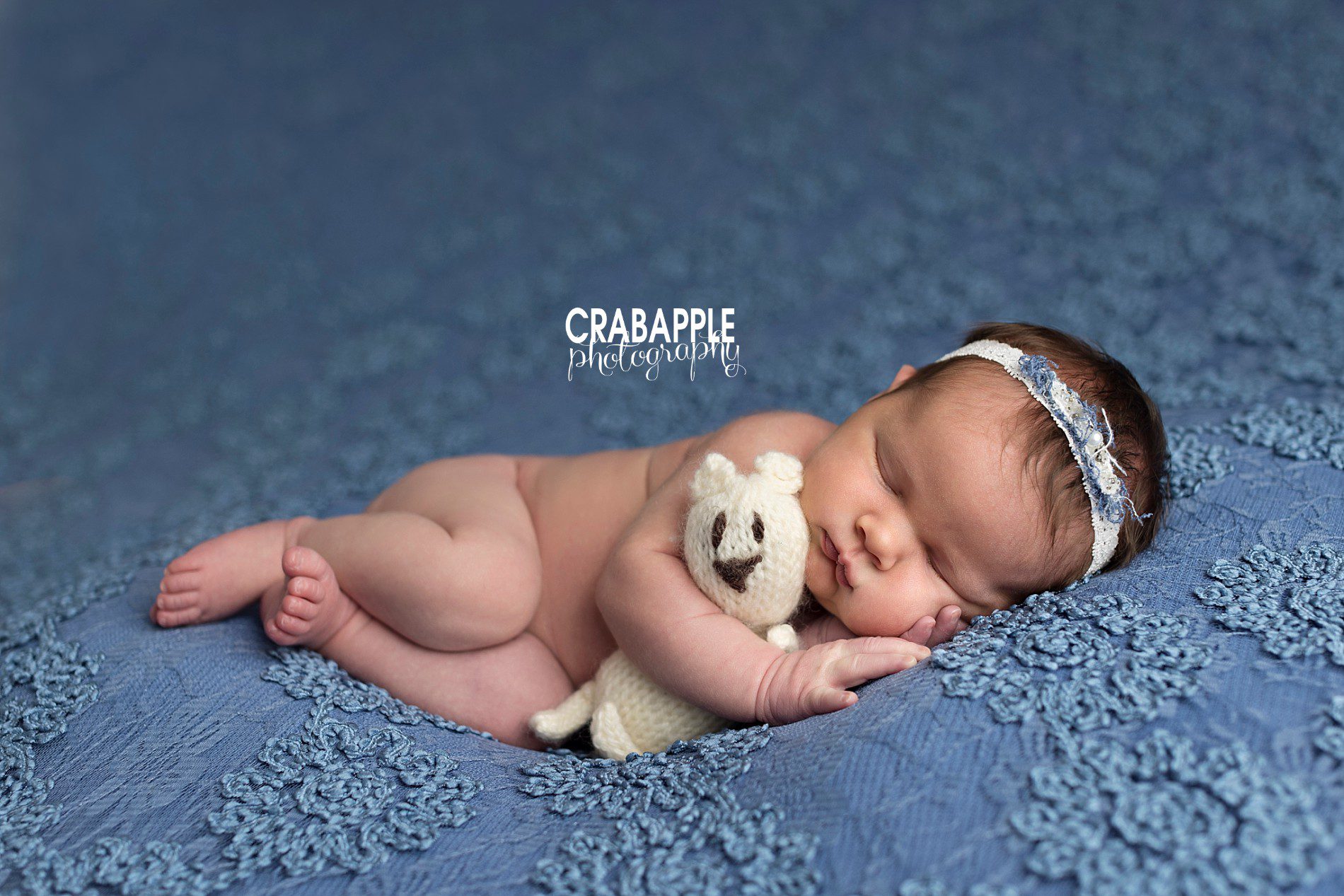 ideas for using blue in newborn photos for girls