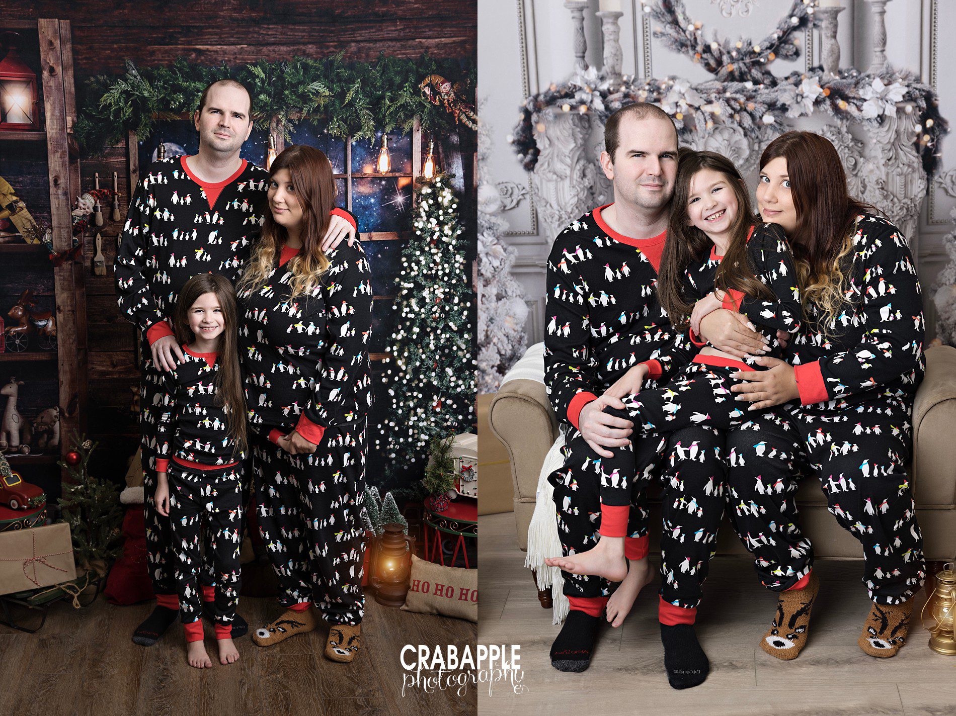christmas family pics in matching pajamas