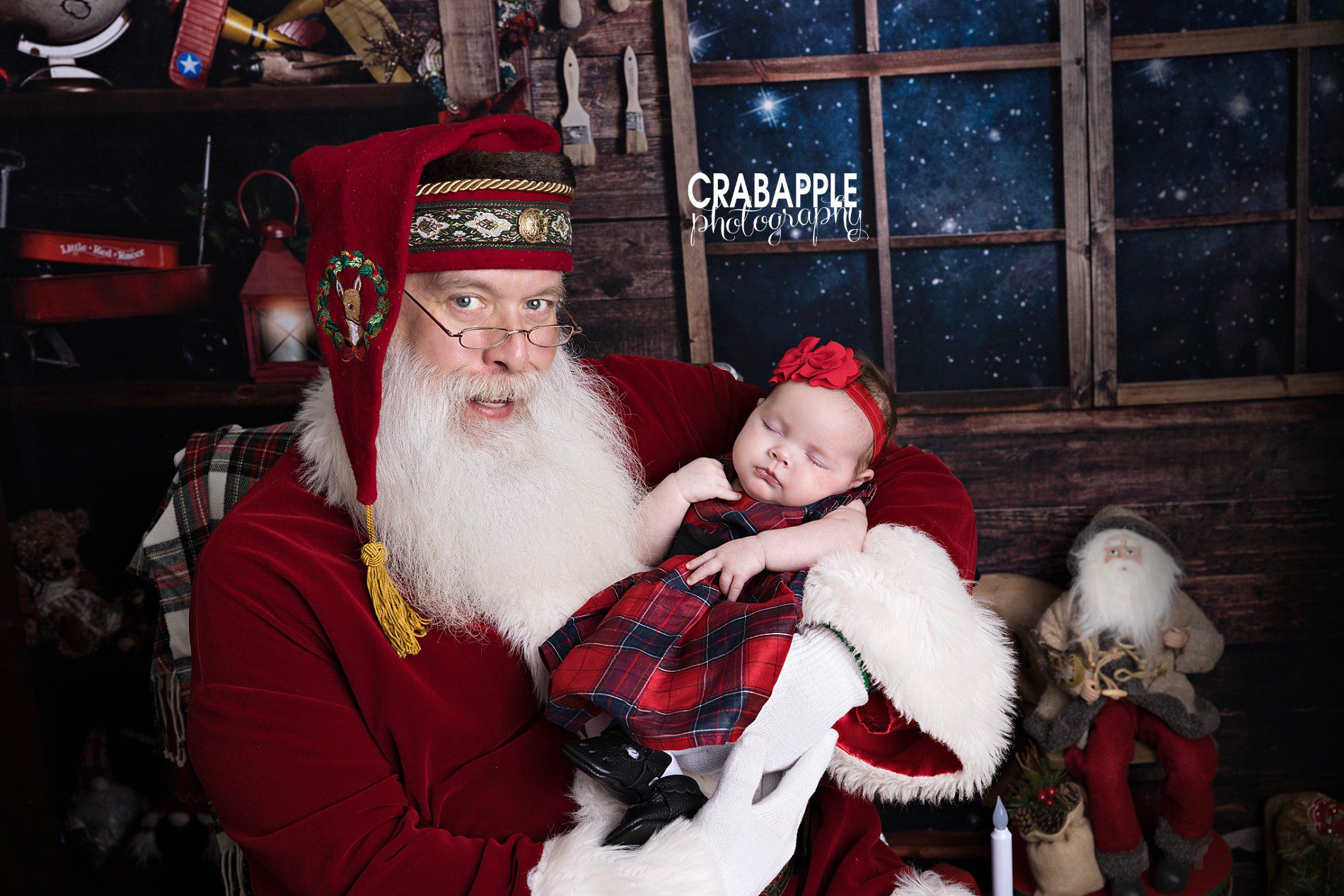 sleeping baby photos with santa