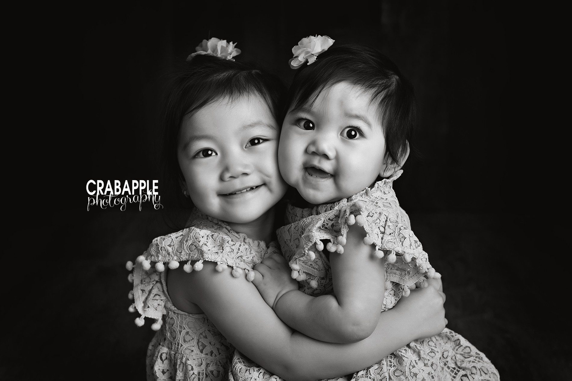 black and white sister photos