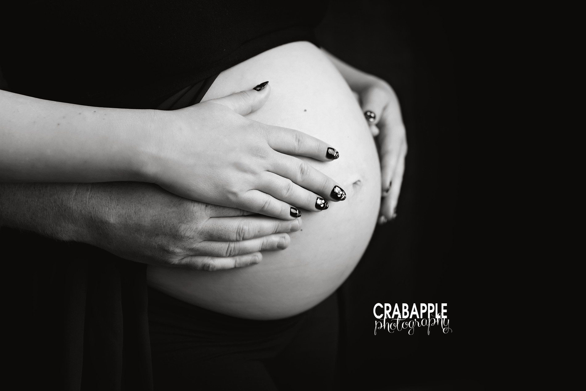 black and white baby bump portraits