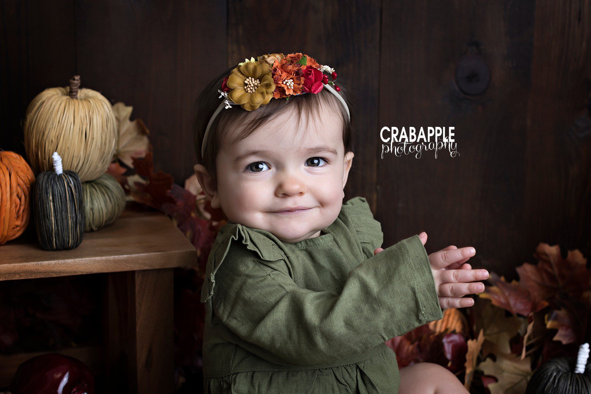 autumn themed baby portraits