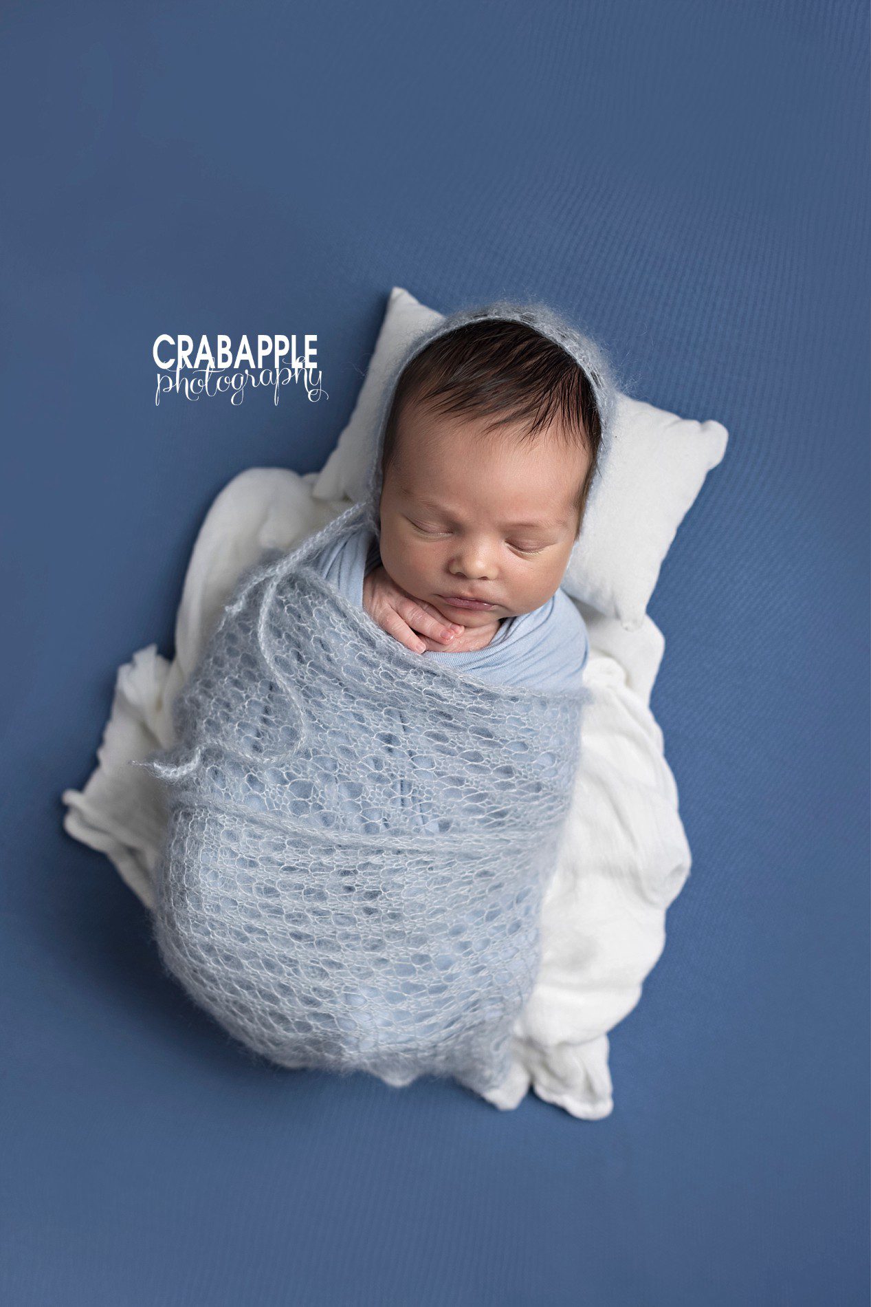 classic blue newborn photo styling ideas