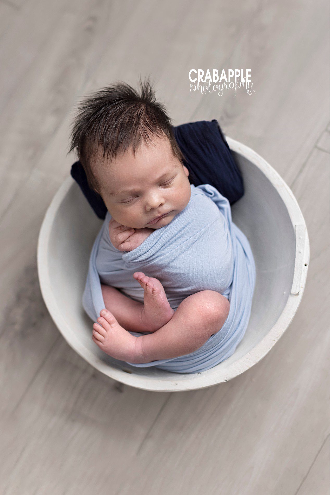 different shades of blue for newborn photos
