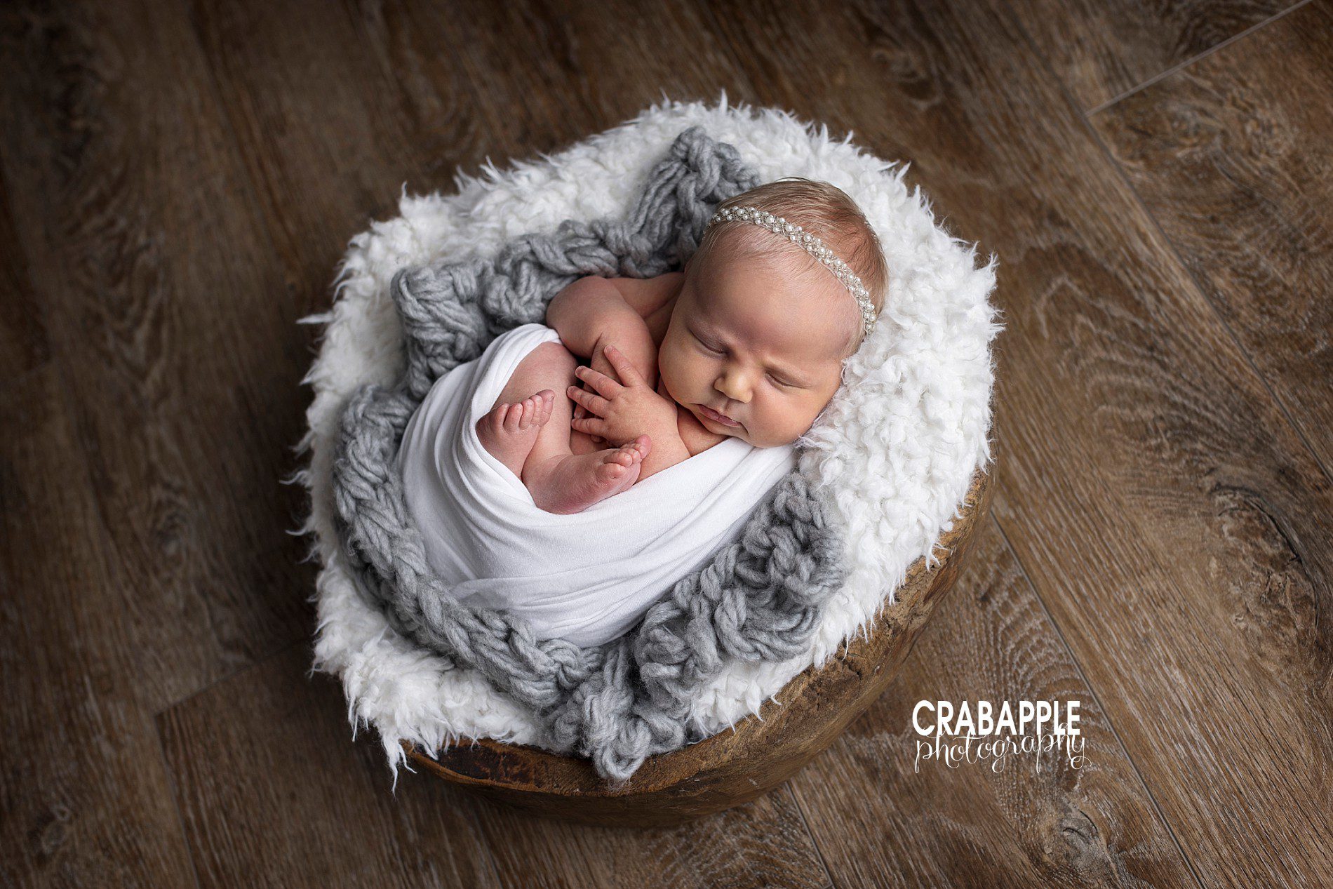 gray and white for newborn pictures
