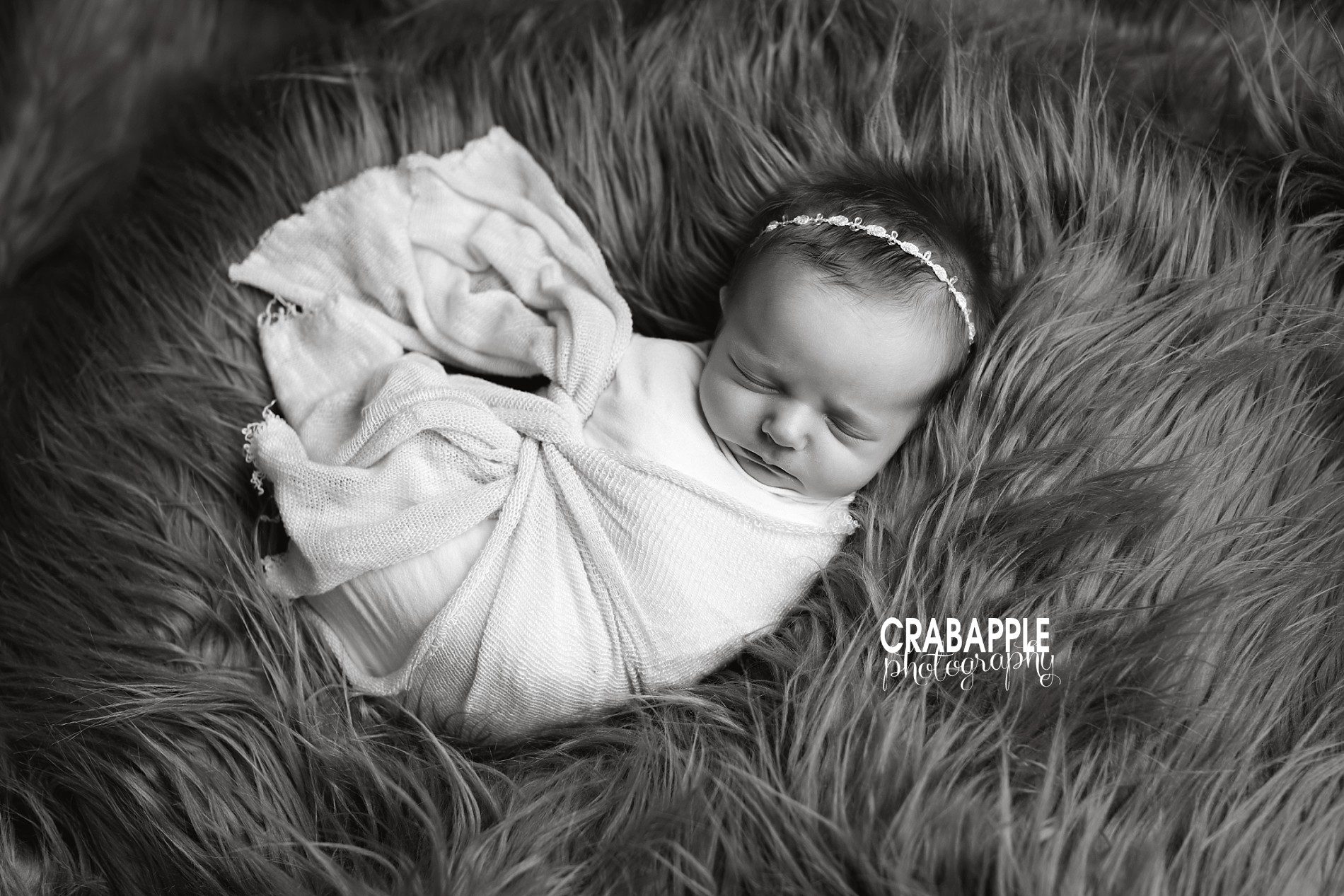 black and white newborn portrait ideas
