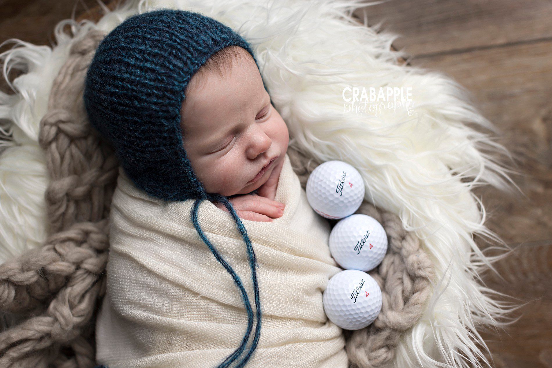 golf themed newborn photos