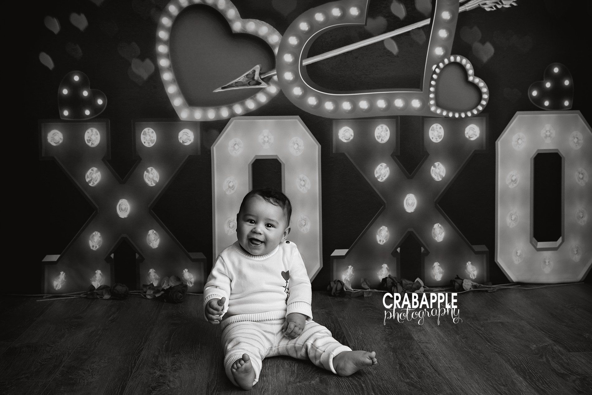 black and white baby pics for valentine's day