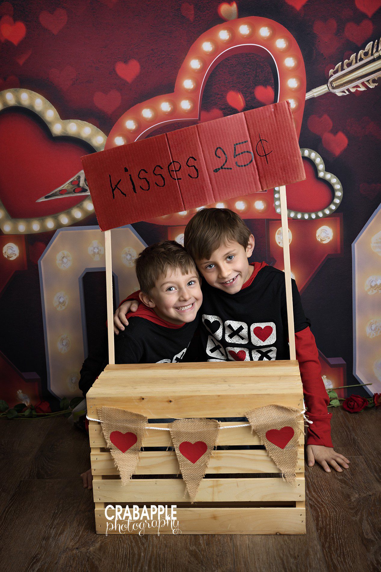 fun valentine's day photos with kissing booth