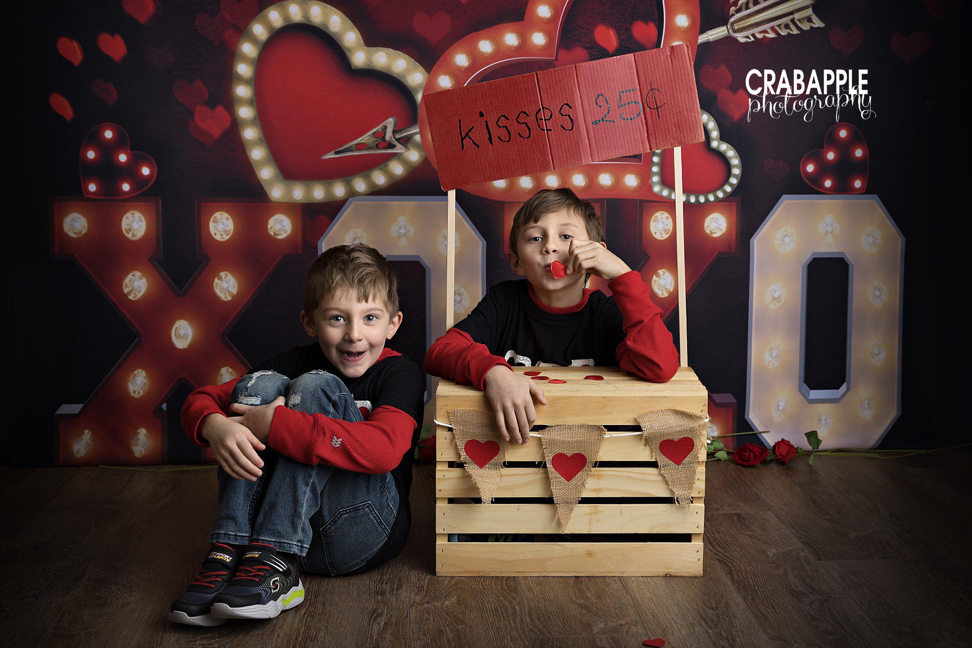 funny valentine's day photos for kids with kissing booth