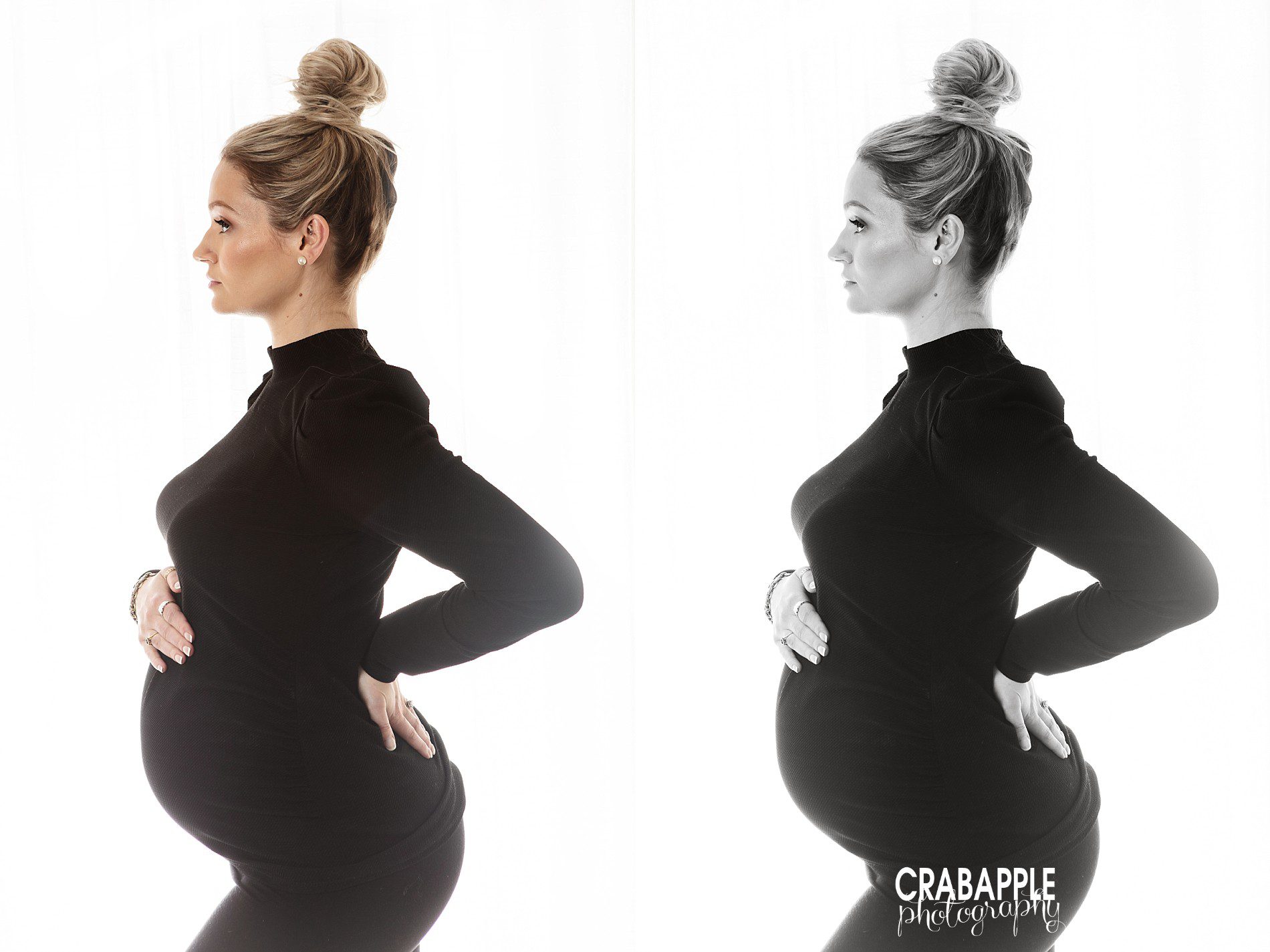black and white vs color maternity photos