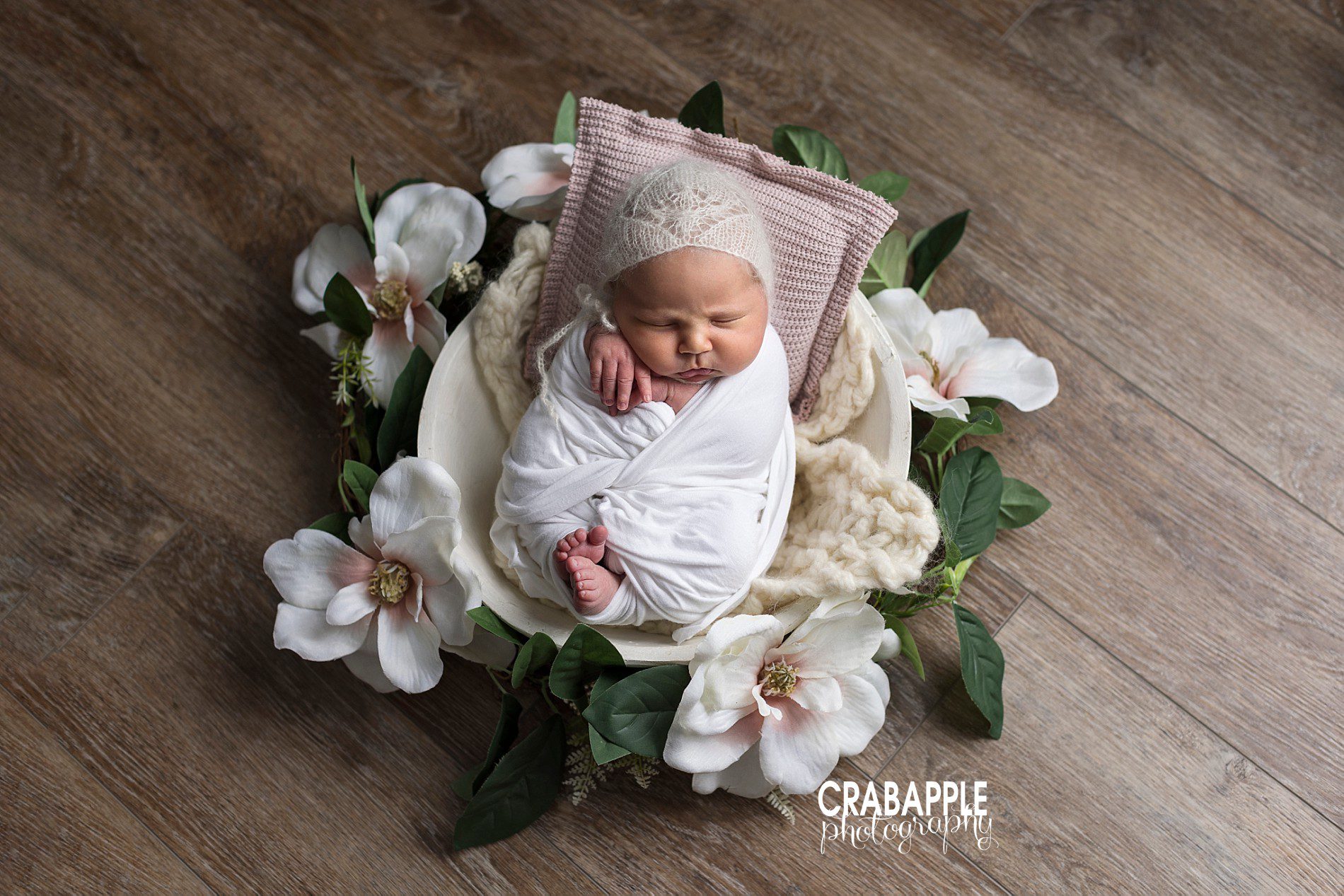 floral newborn portraits