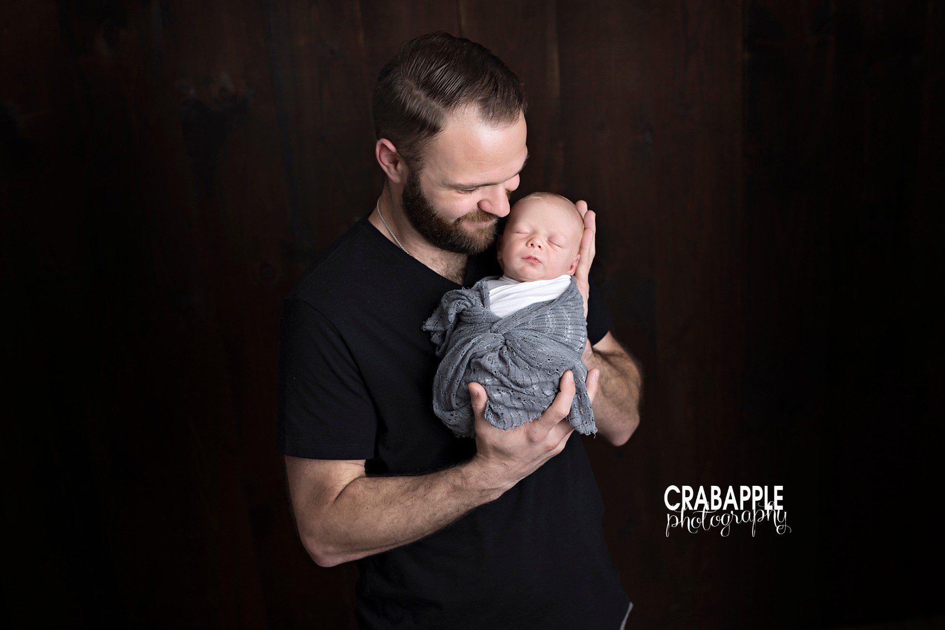 father and son newborn photography