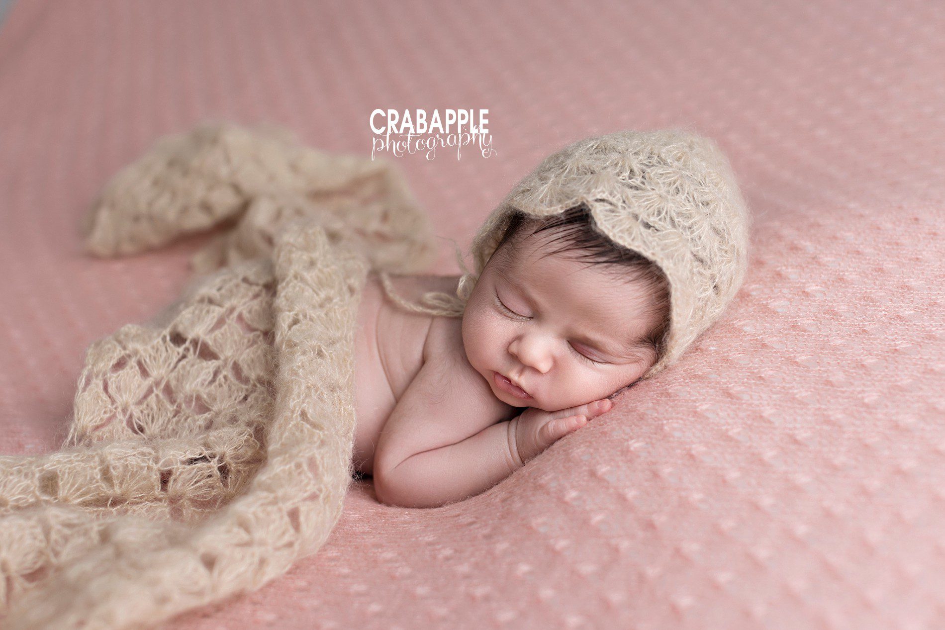 pink and brown newborn photos for girls