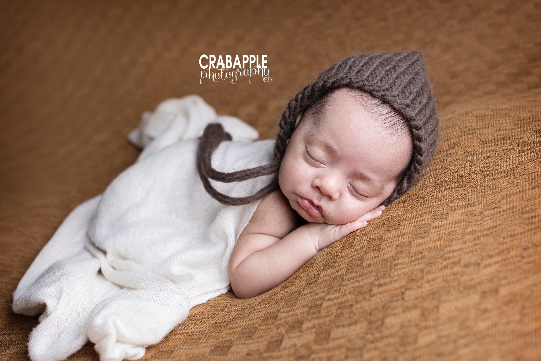 ideas for styling newborn pics using shades of brown
