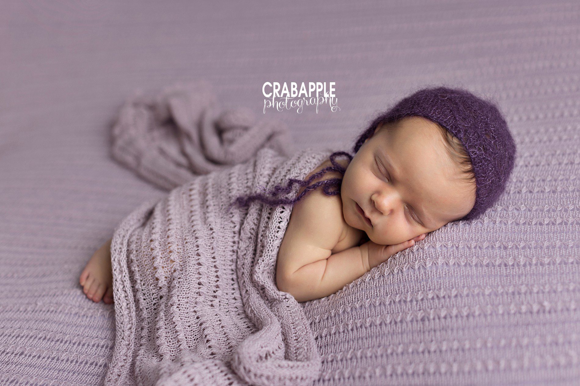 monochromatic newborn photos using purple
