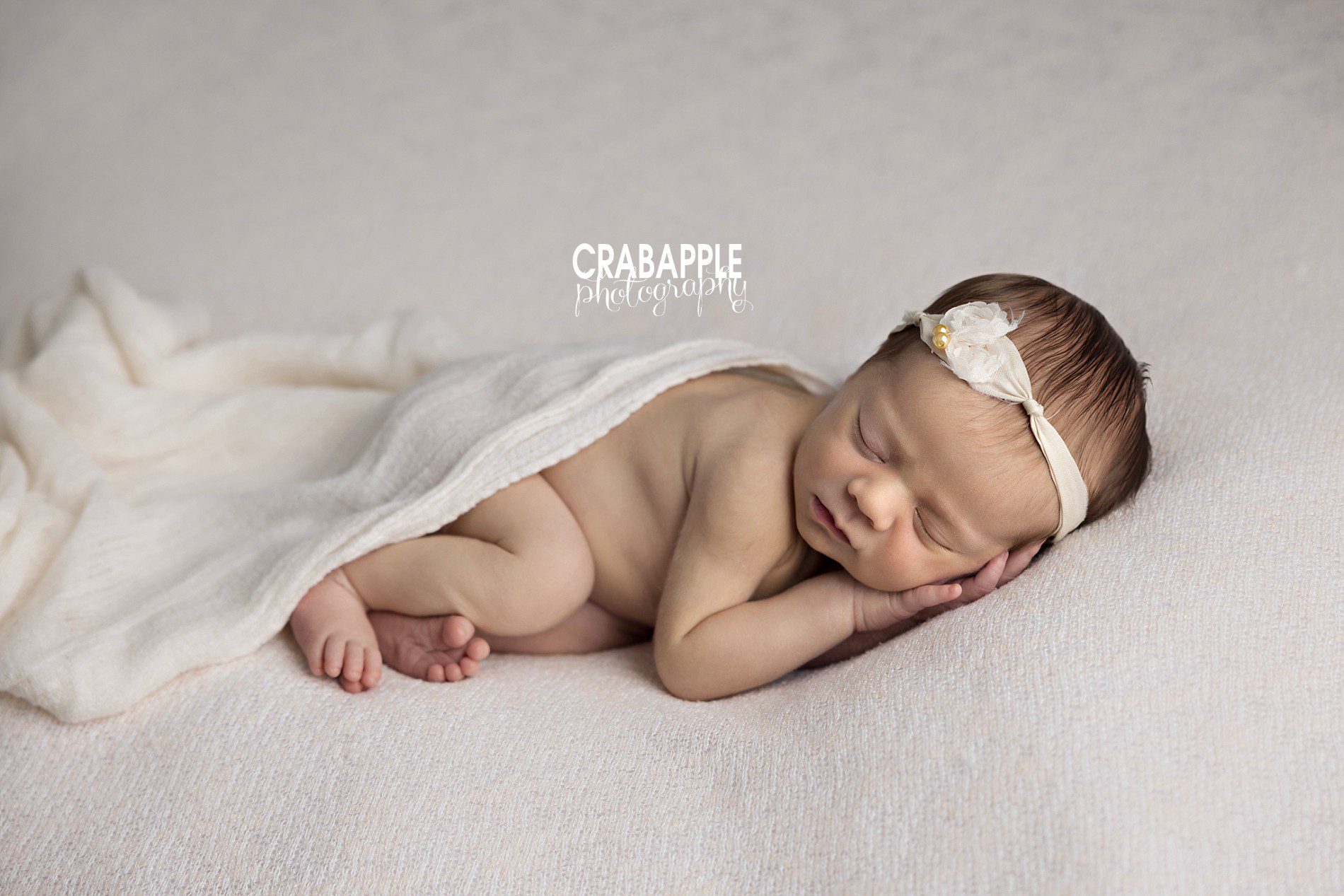 monochromatic cream newborn photos