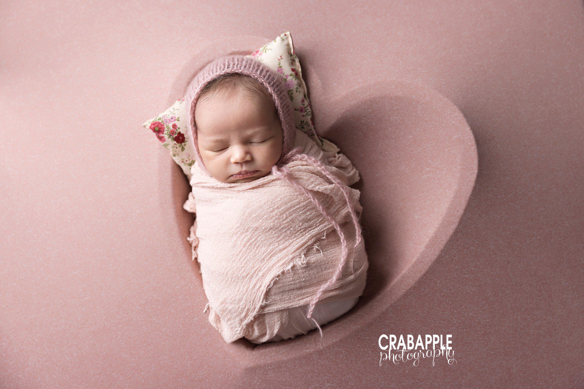 pink heart newborn photos for girls