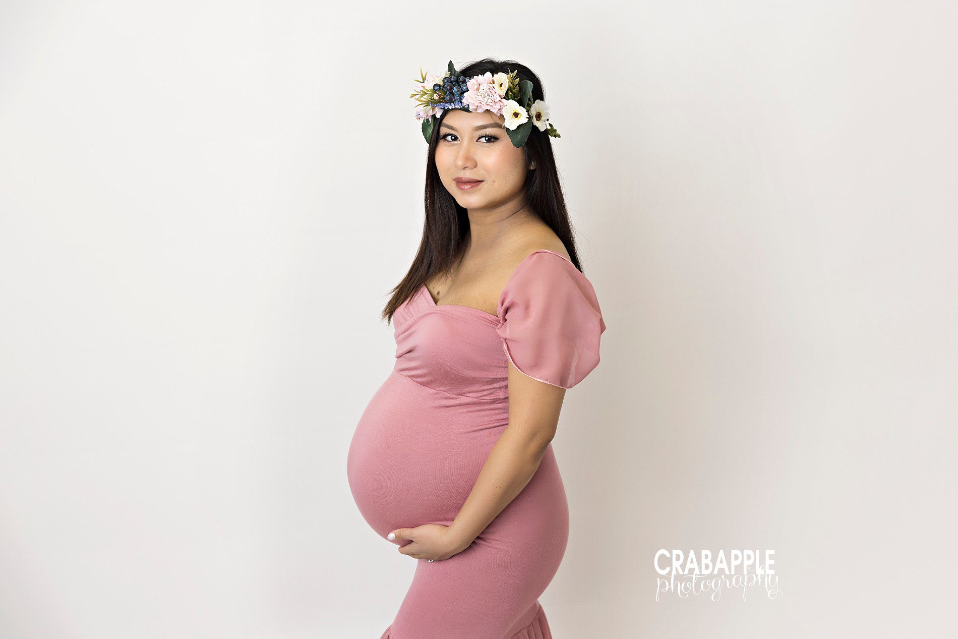 flower crown for maternity photos