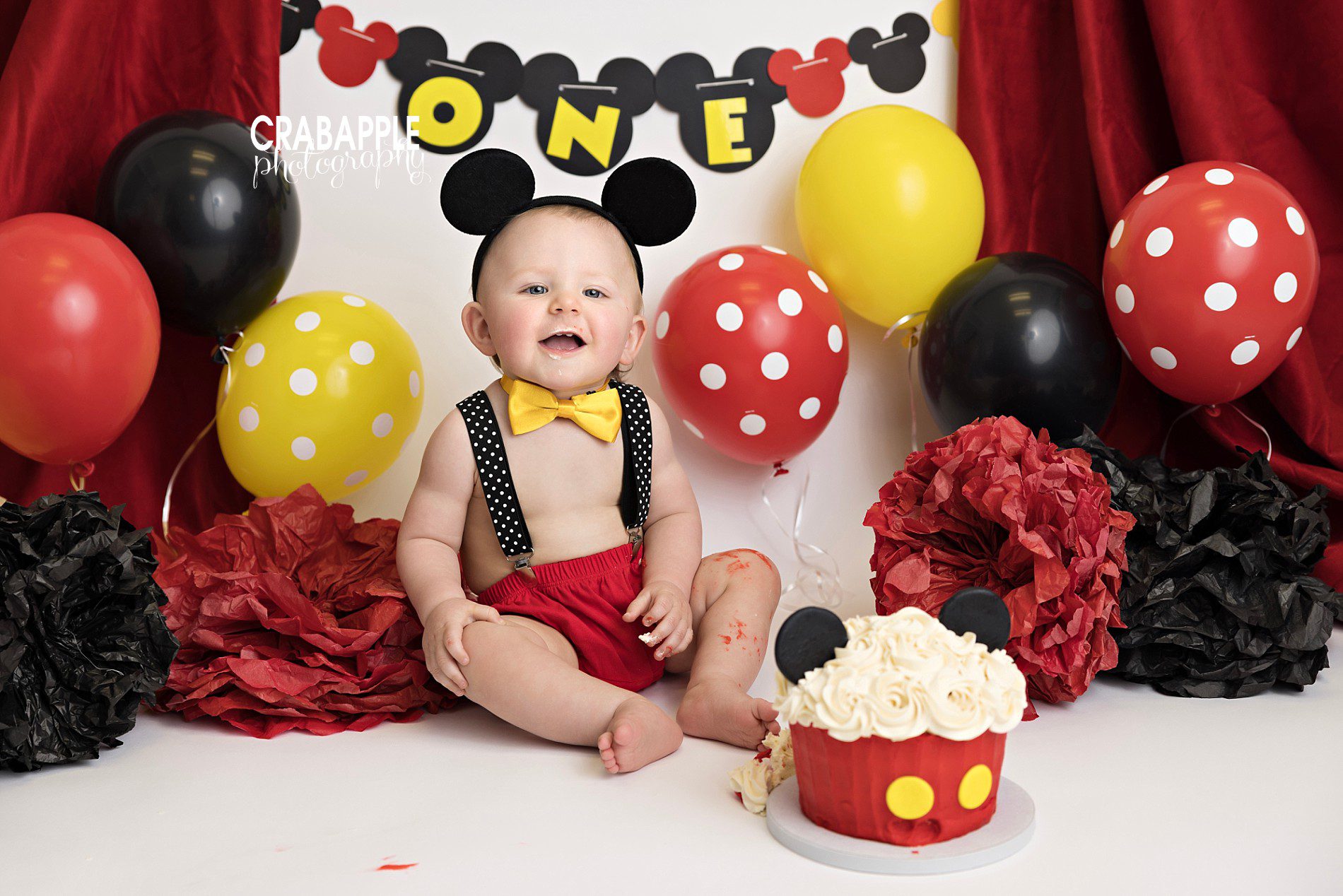 mickey mouse first birthday cake smash
