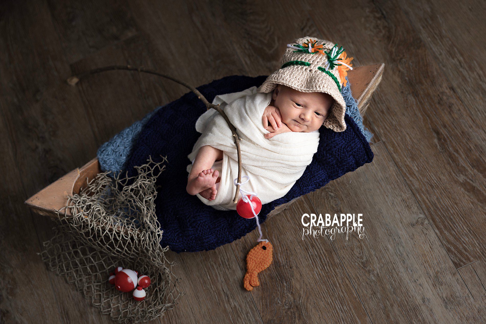 fishing themed newborn pictures