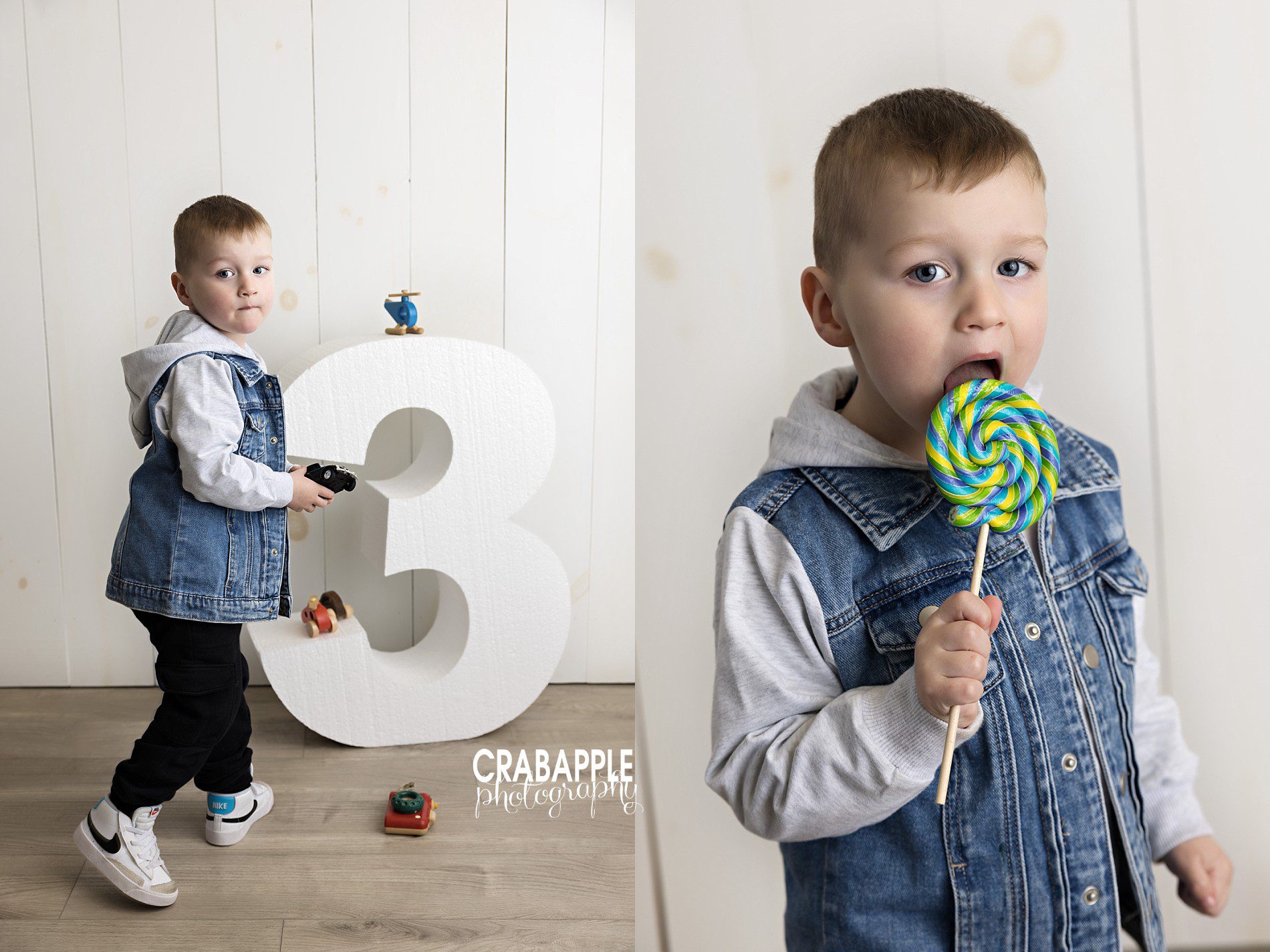 toddler photo ideas with giant lollipop and wooden number