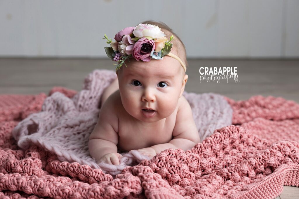 3-month-old baby portrait by professional photographer in Andover MA