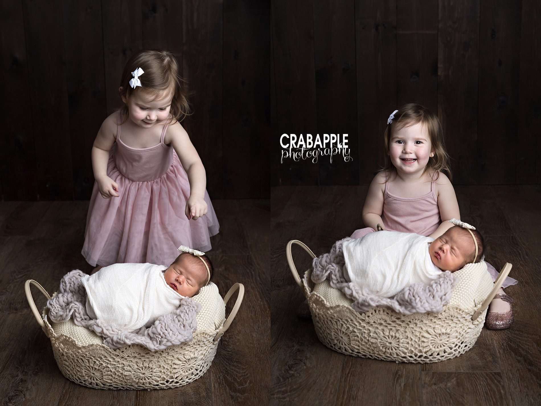 newborn photos with toddler sister